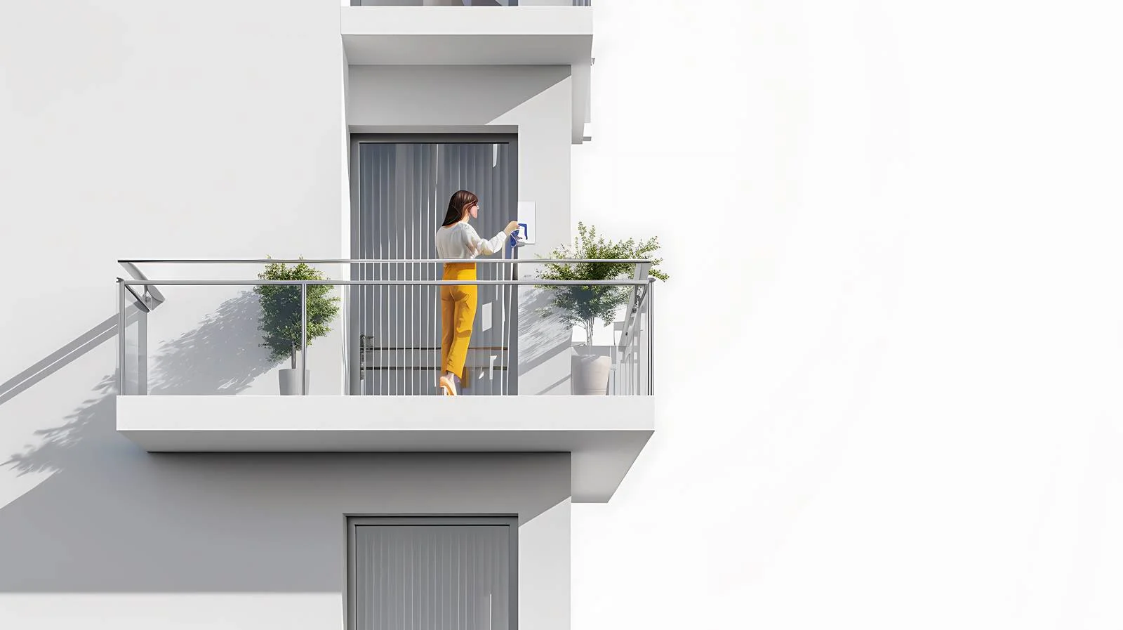 Woman Cleaning Balcony Window — free download from Dotvec