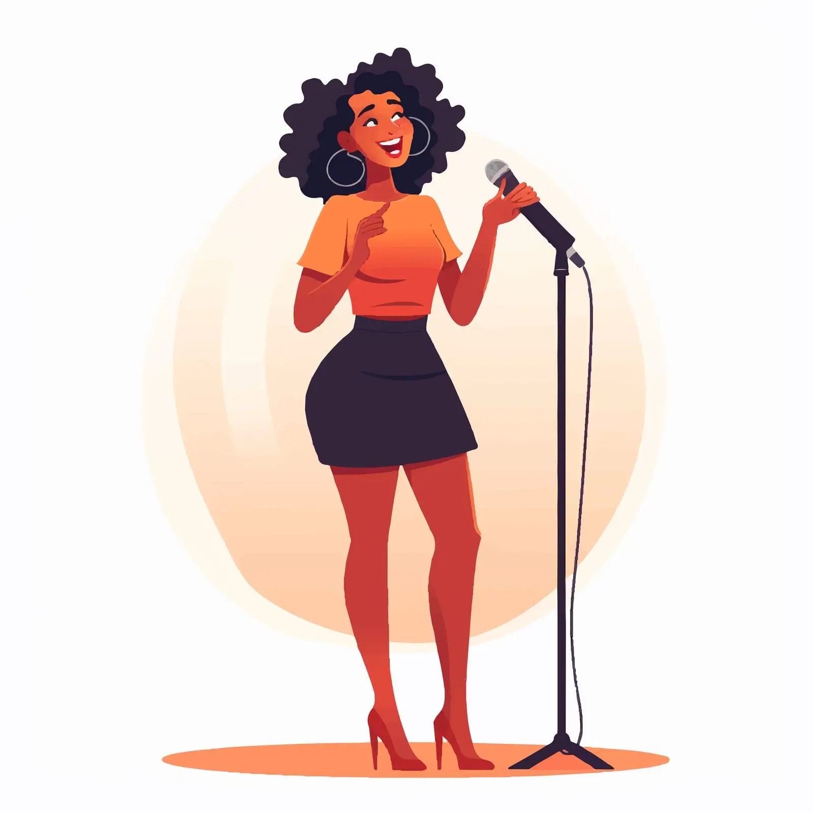 Woman Comedian Performing at Open Mic Night – free theater art image from Dotvec