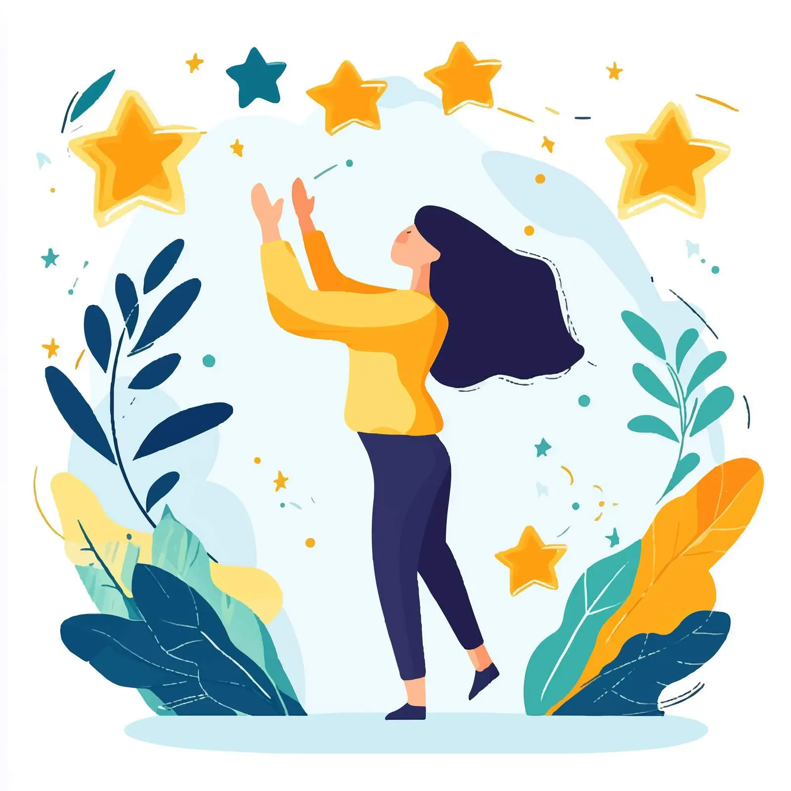 Customer Giving Five Star Rating Review — free download from Dotvec