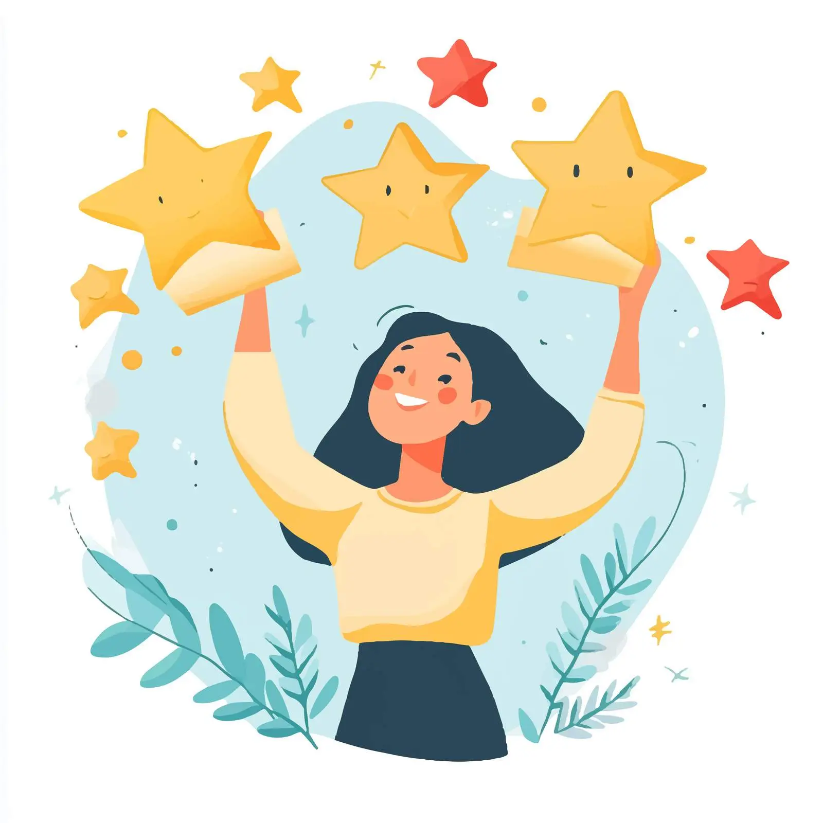 Customer Giving Five Star Review — free download from Dotvec