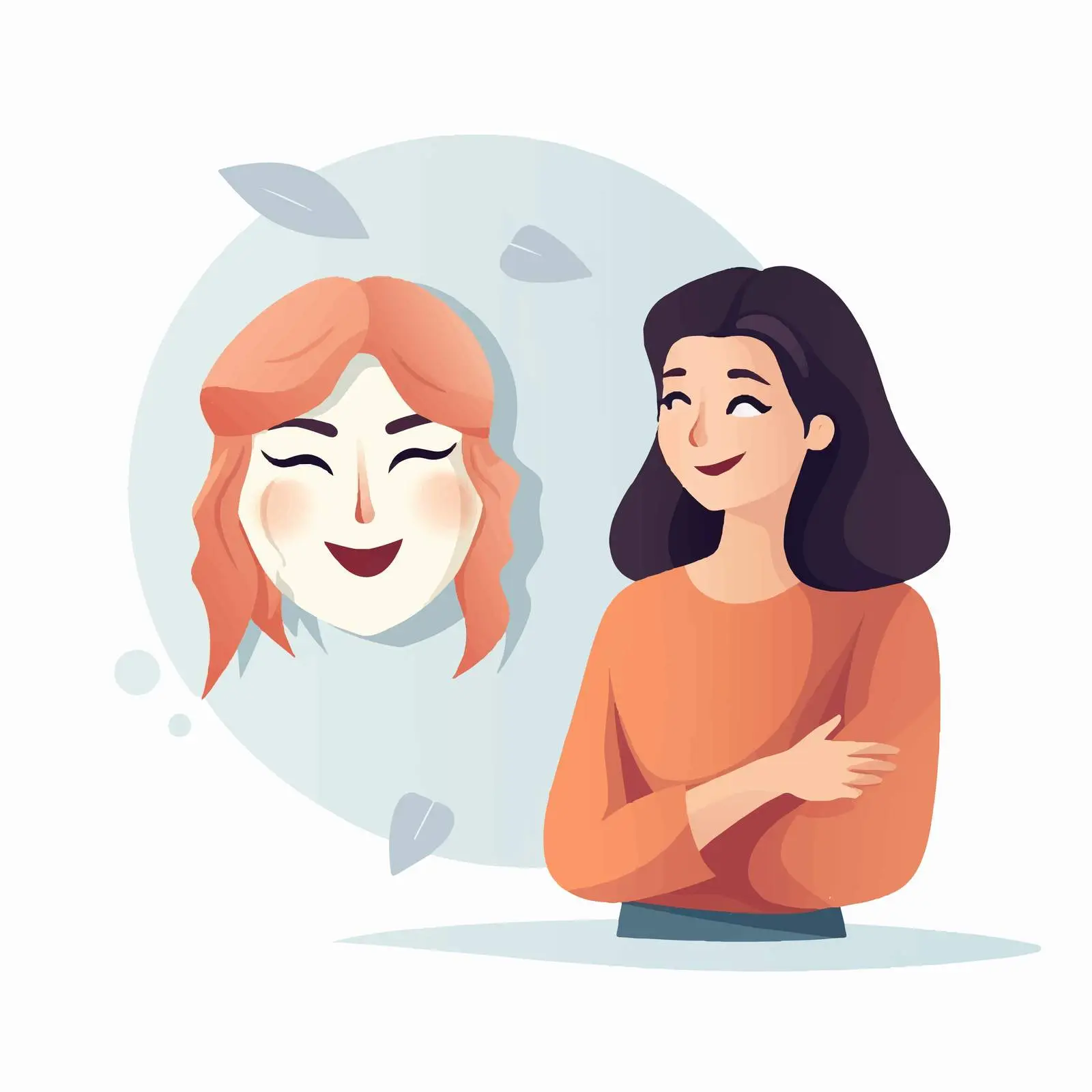 Woman in Hypocrite Mask Vector Art – free deception image from Dotvec