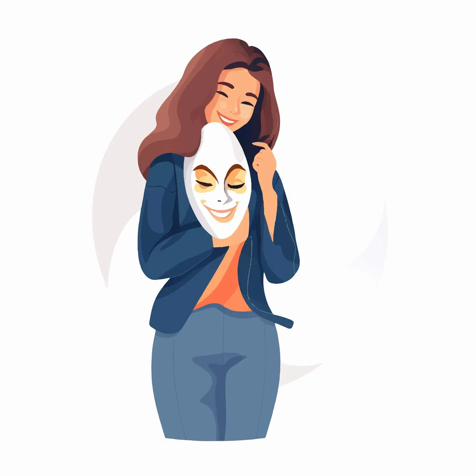 Woman in Smiling Hypocrite Mask Illustration – free deception image from Dotvec
