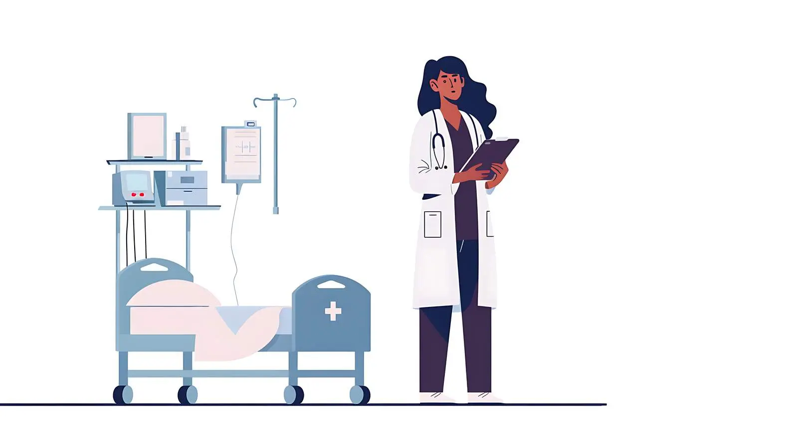 Female Doctor with Folder in Hospital Setting – free healthcare environment image from Dotvec