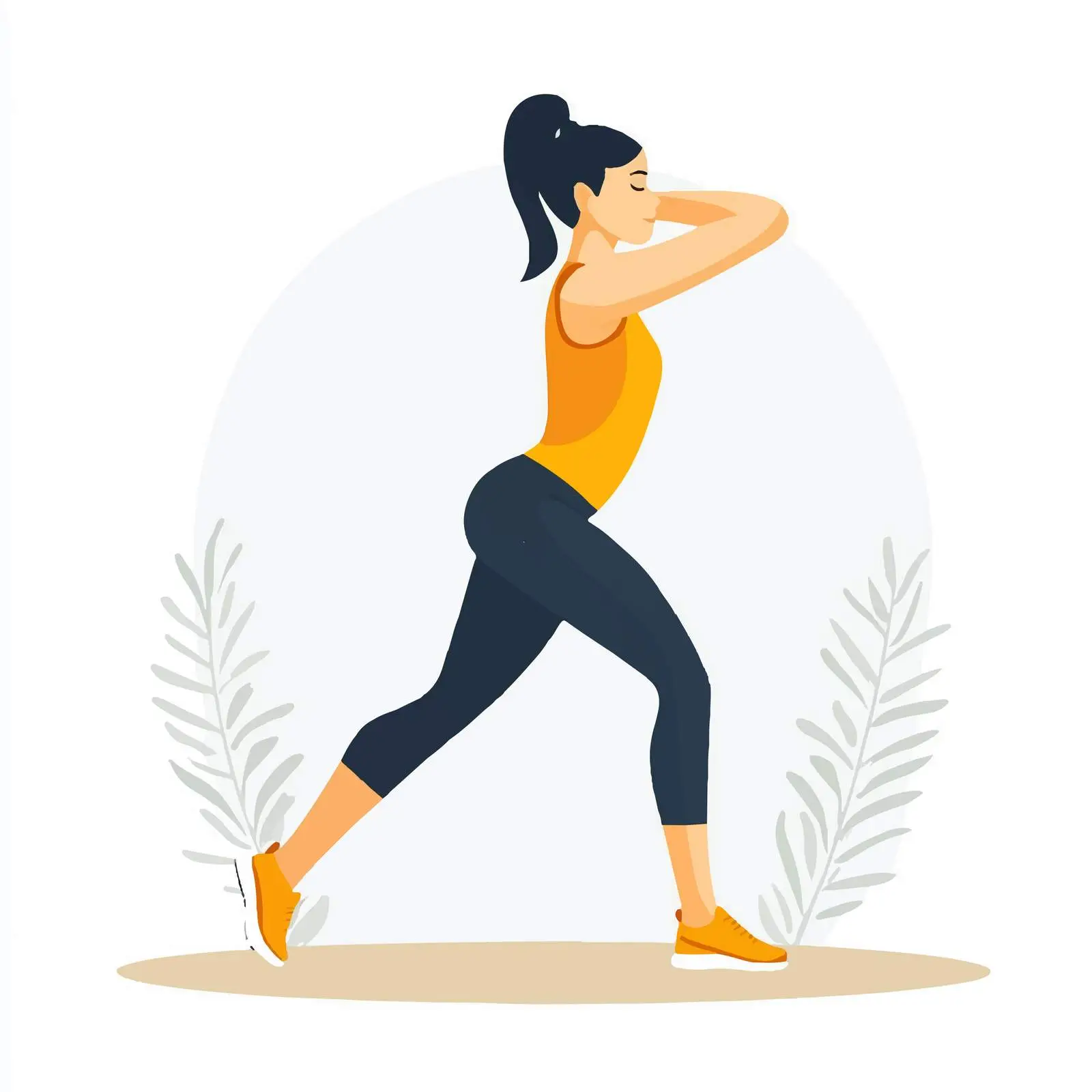 Woman Performing Hamstring Stretch Vector Illustration — free download from Dotvec