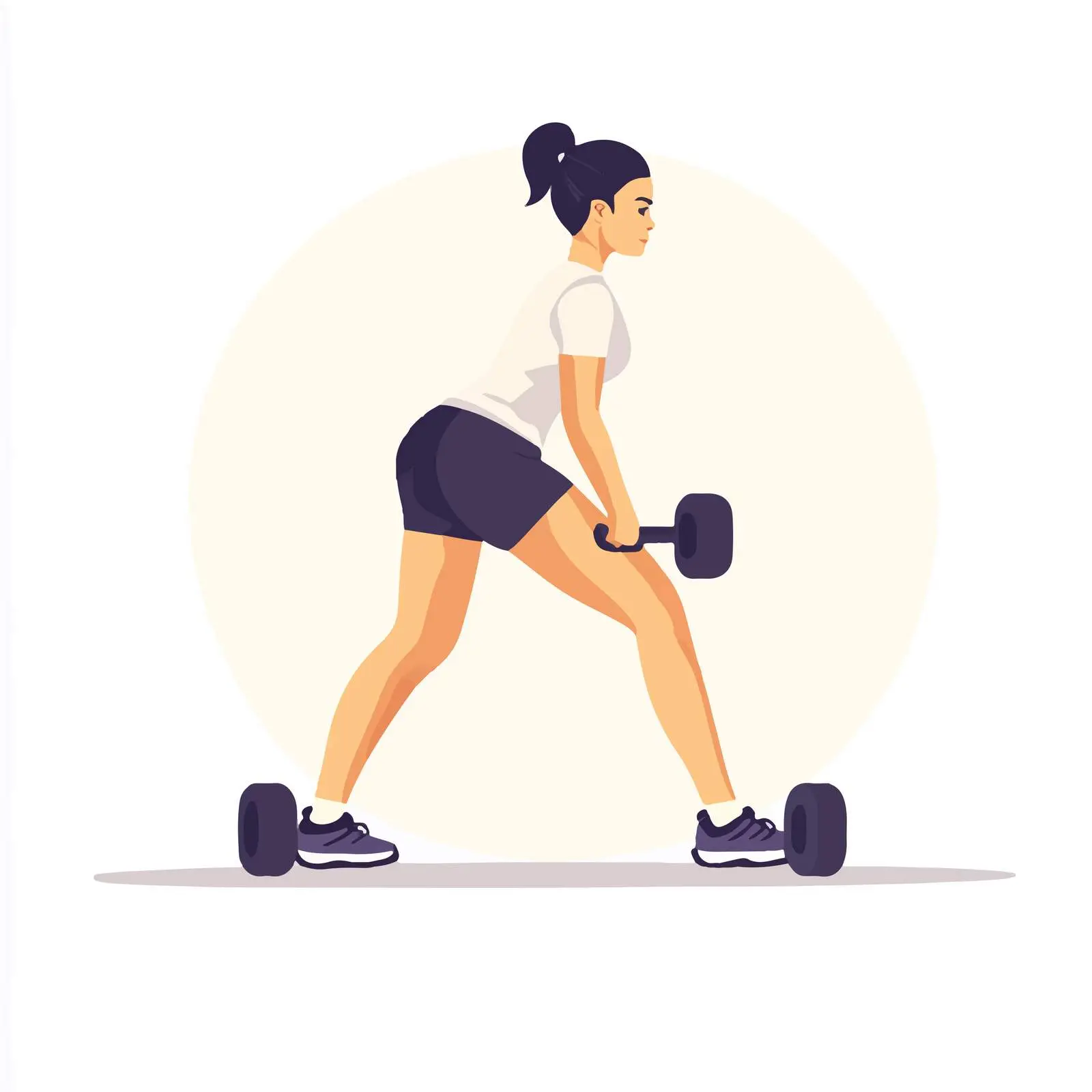 Woman Performing B-Stance Romanian Deadlift with Dumbbell — free download from Dotvec