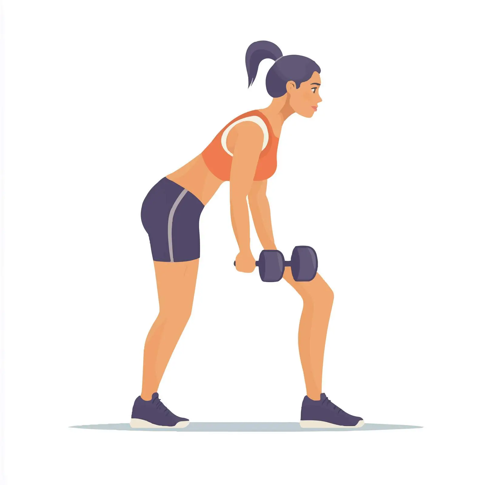 Woman Performing B-Stance Romanian Deadlift Exercise — free download from Dotvec