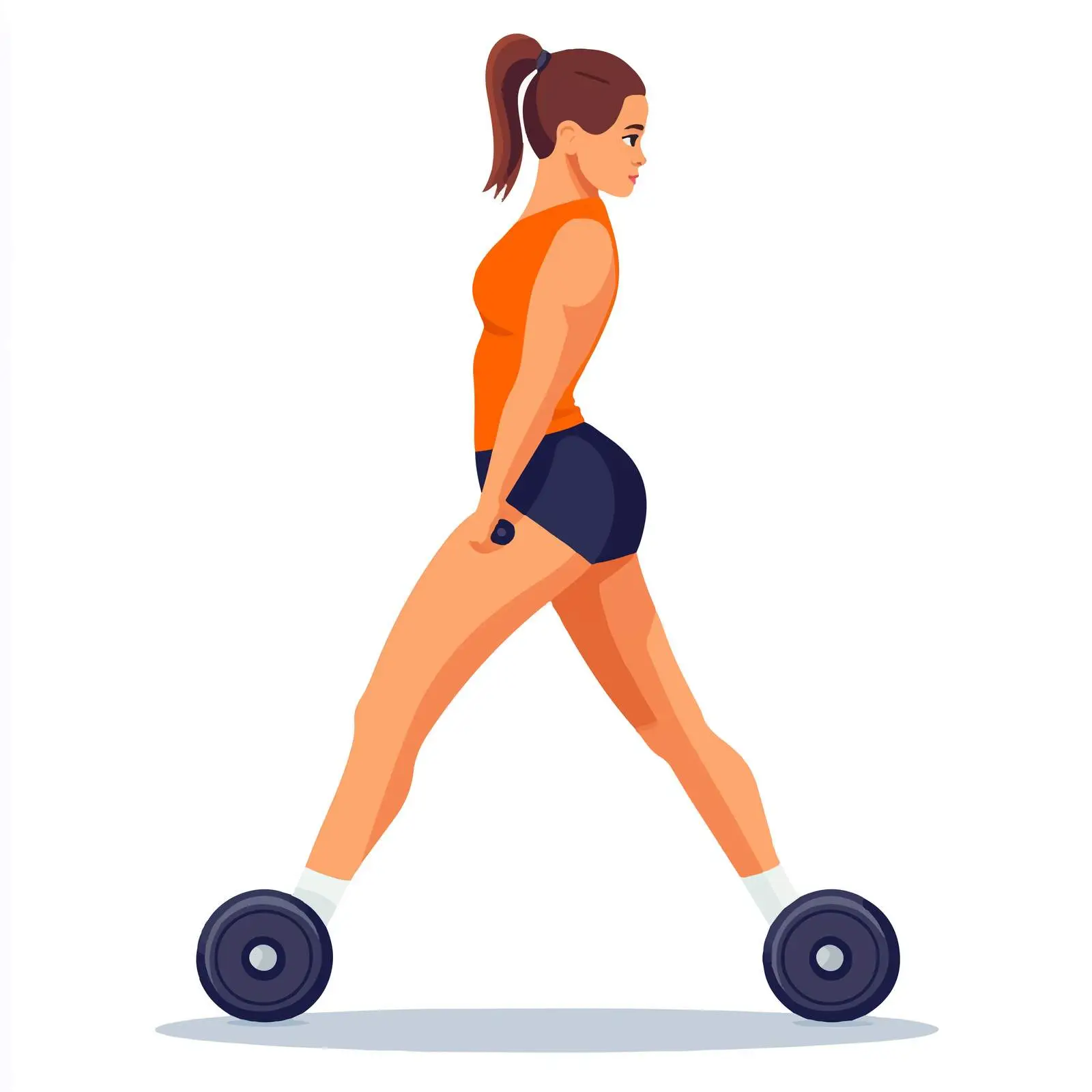 Woman Performing B-Stance Romanian Deadlift with Dumbbell — free download from Dotvec