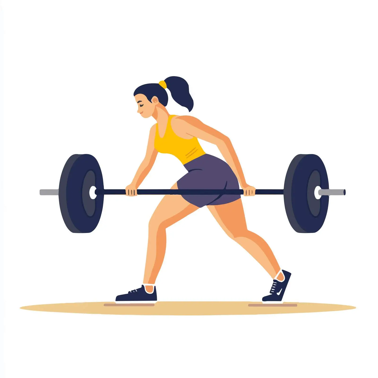Woman Performing Barbell Deadlift Exercise Illustration — free download from Dotvec