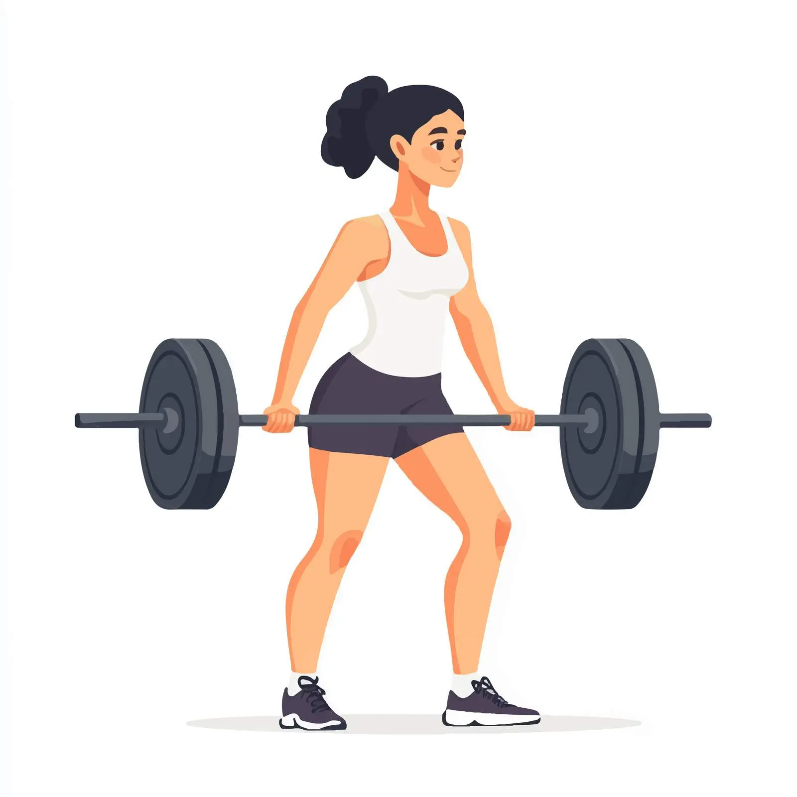 Woman Performing Barbell Deadlifts Vector Illustration — free download from Dotvec