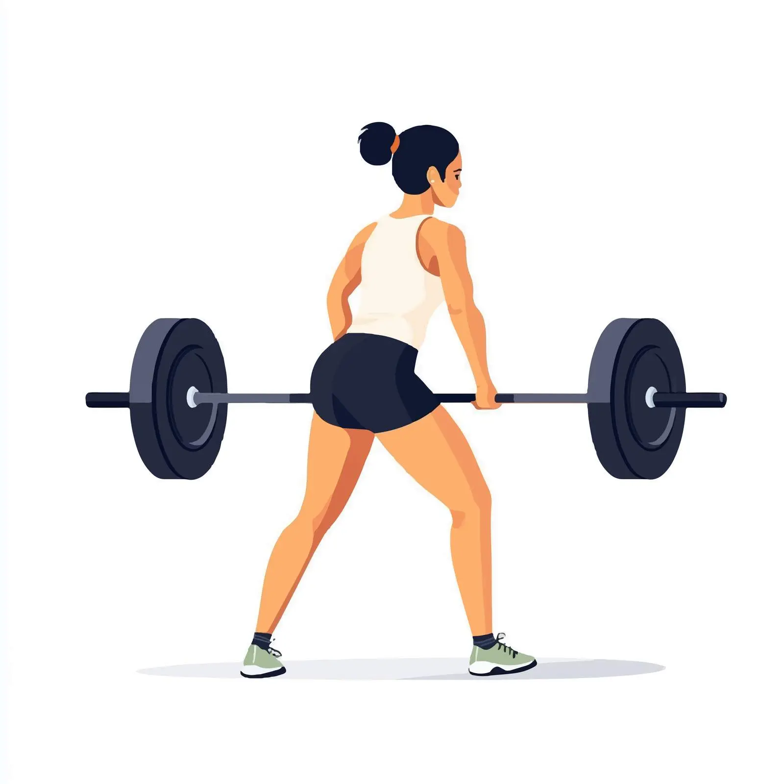Female Barbell Deadlift Vector Illustration — free download from Dotvec