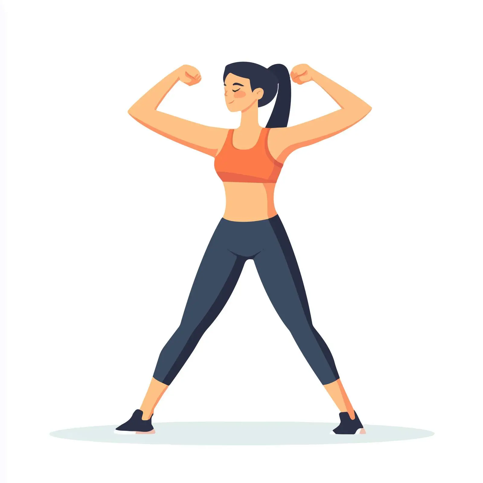 Biceps Stretch Exercise Vector Illustration for Women — free download from Dotvec