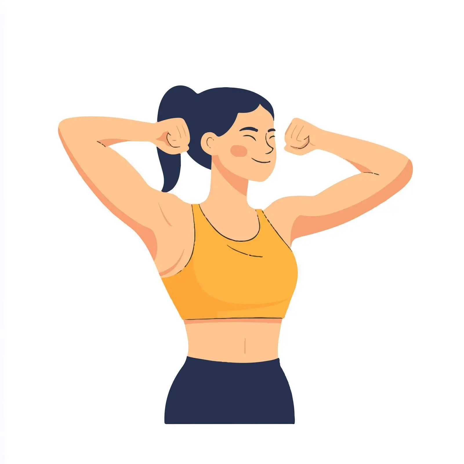Woman Stretching Biceps Flat Vector Illustration — free download from Dotvec