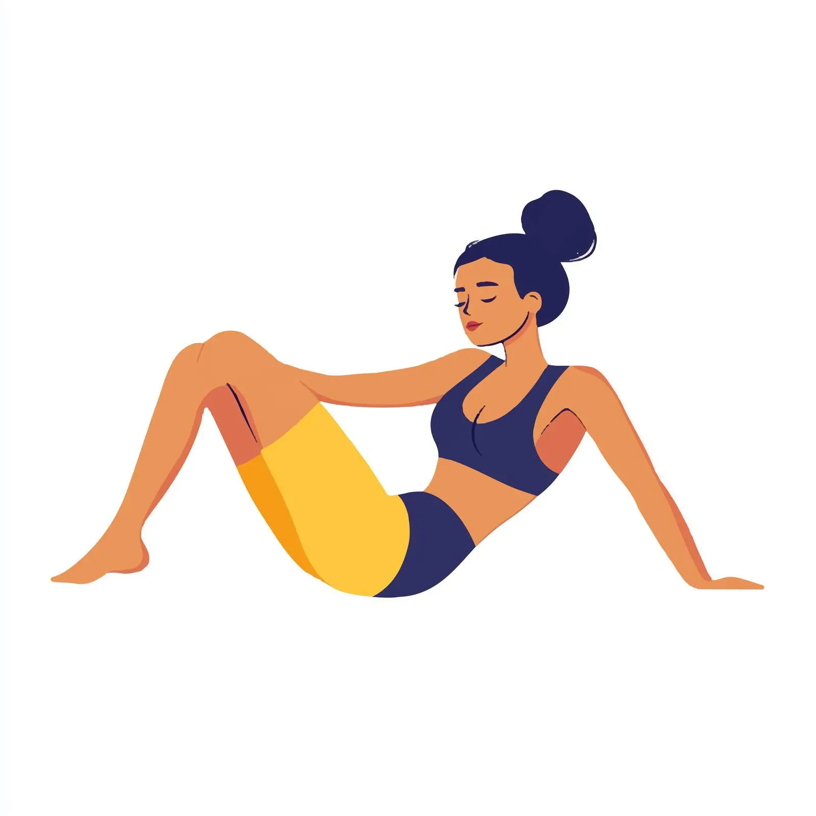 Woman Doing Cross Body Crunches Exercise — free download from Dotvec