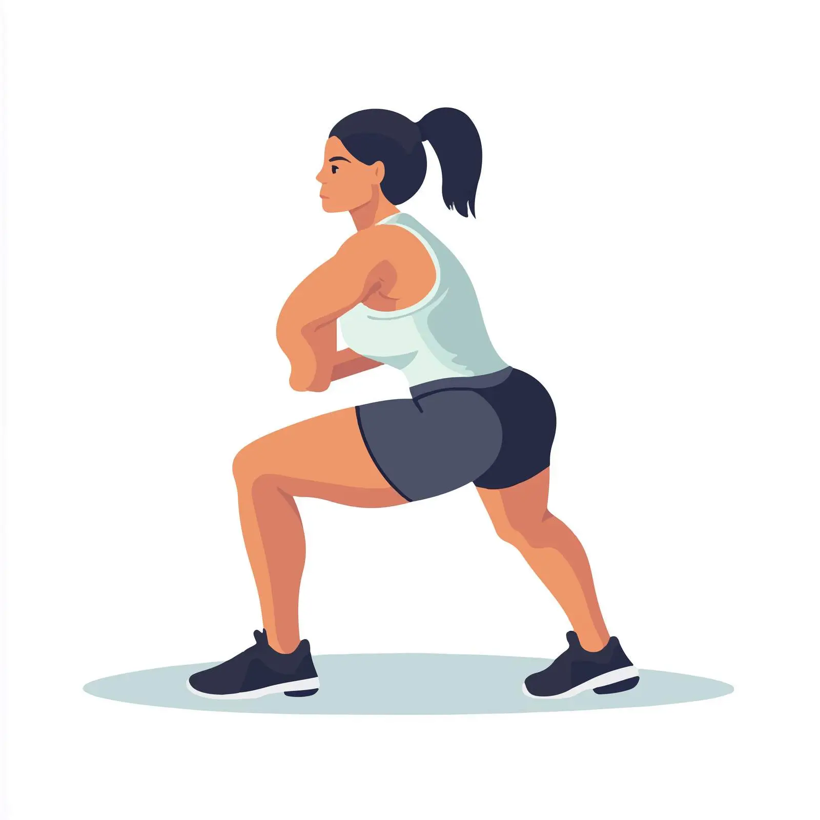 Woman Performing Bodyweight Squats Vector Illustration — free download from Dotvec
