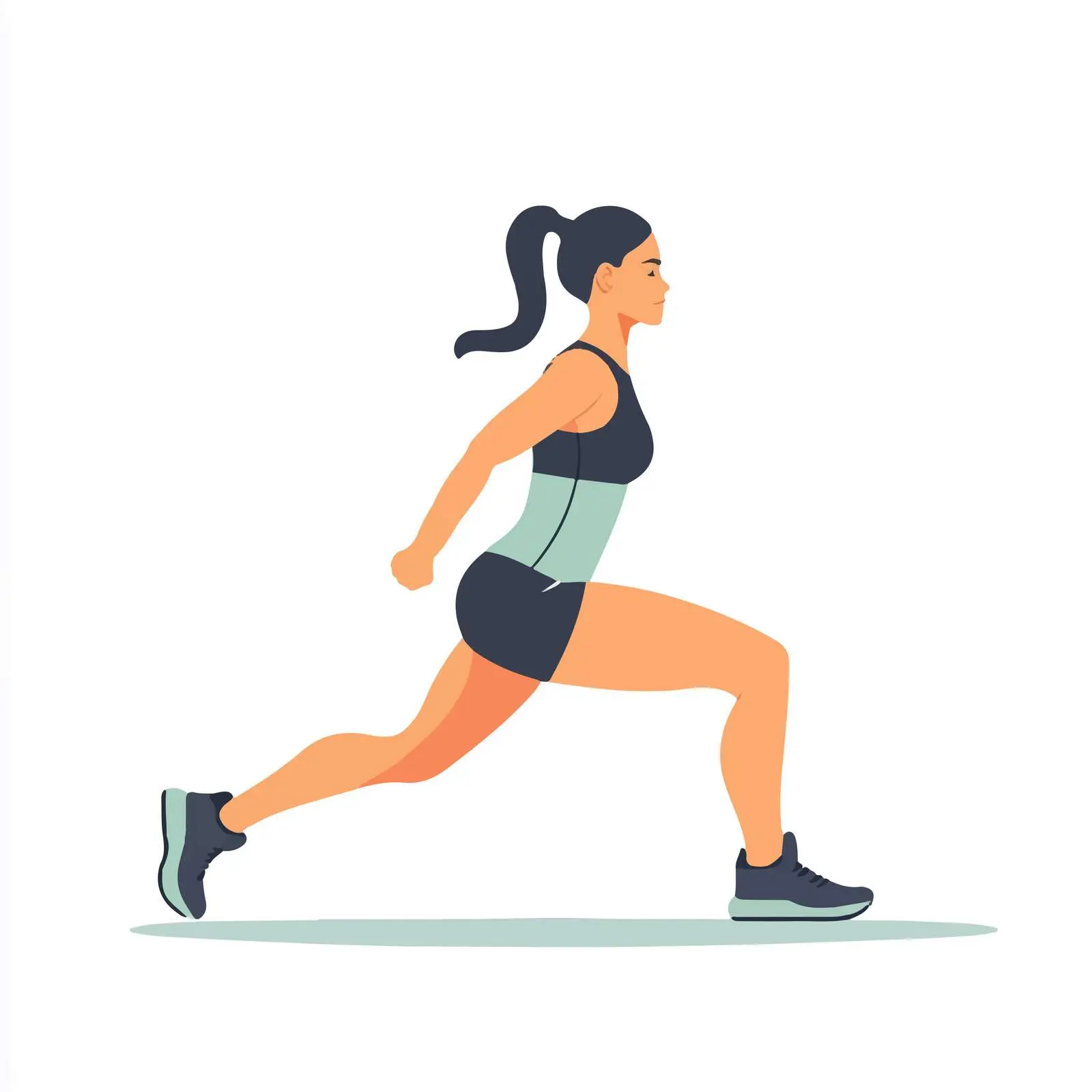 Woman Performing Bulgarian Split Squat Exercise Vector – free split image from Dotvec