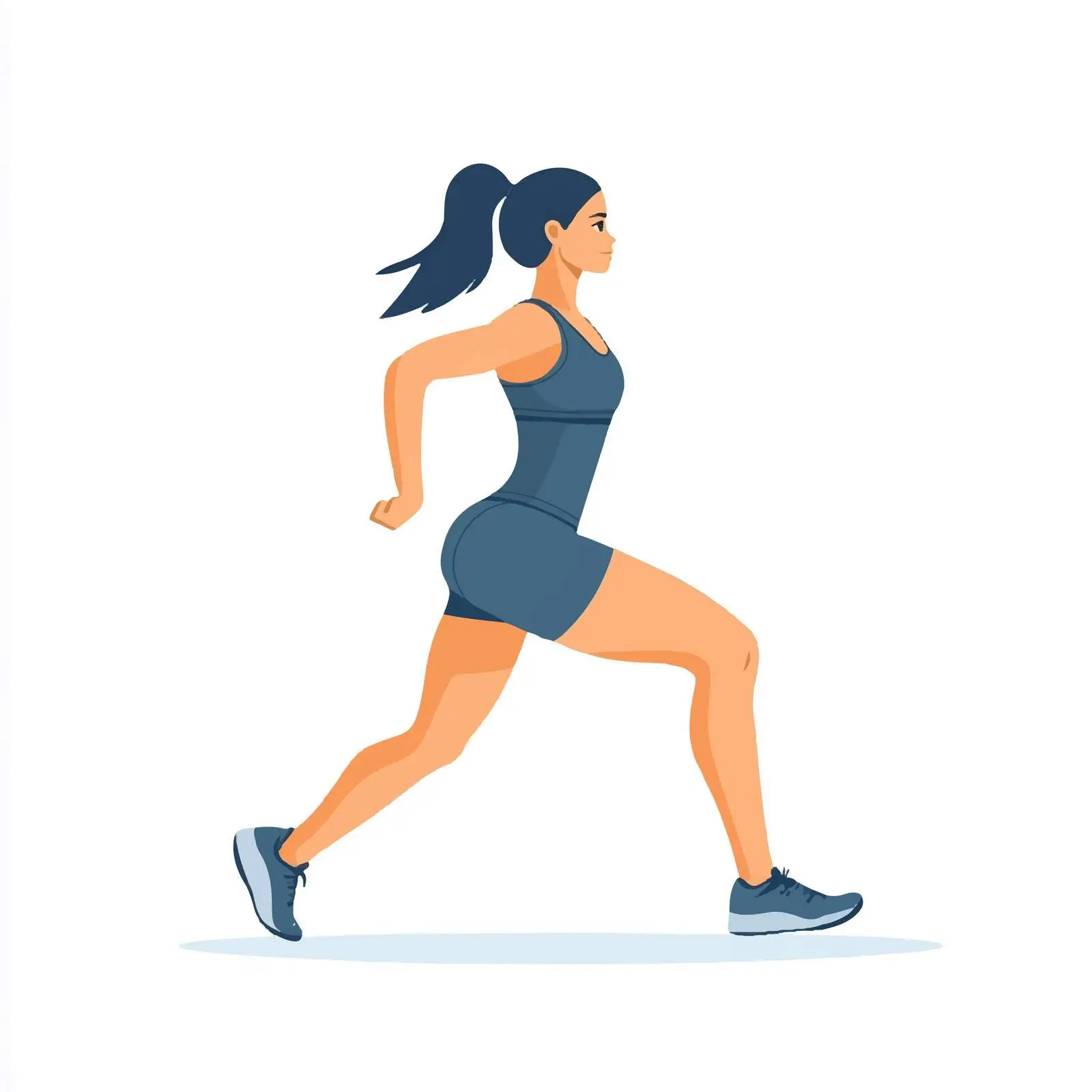 Woman Performing Bulgarian Split Squat Exercise Vector — free download from Dotvec