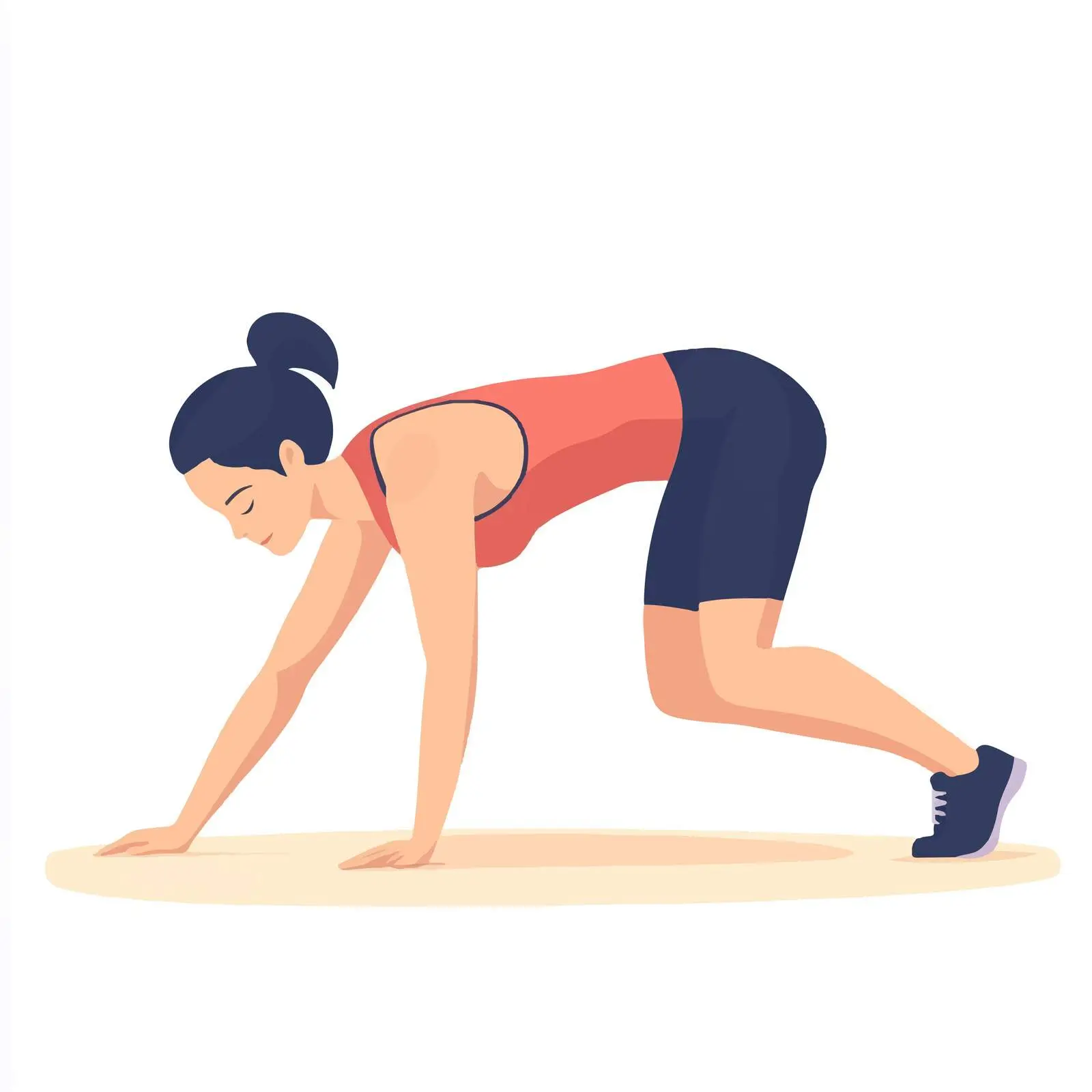 Woman Performing Burpee Exercise Vector Illustration — free download from Dotvec