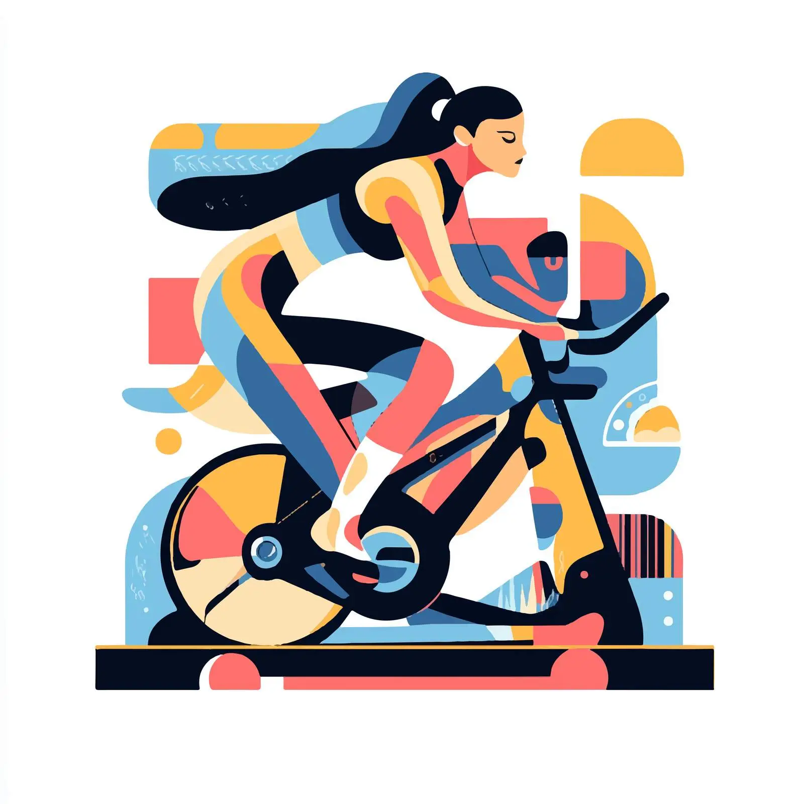 Woman Spinning on a Stationary Bike — free download from Dotvec