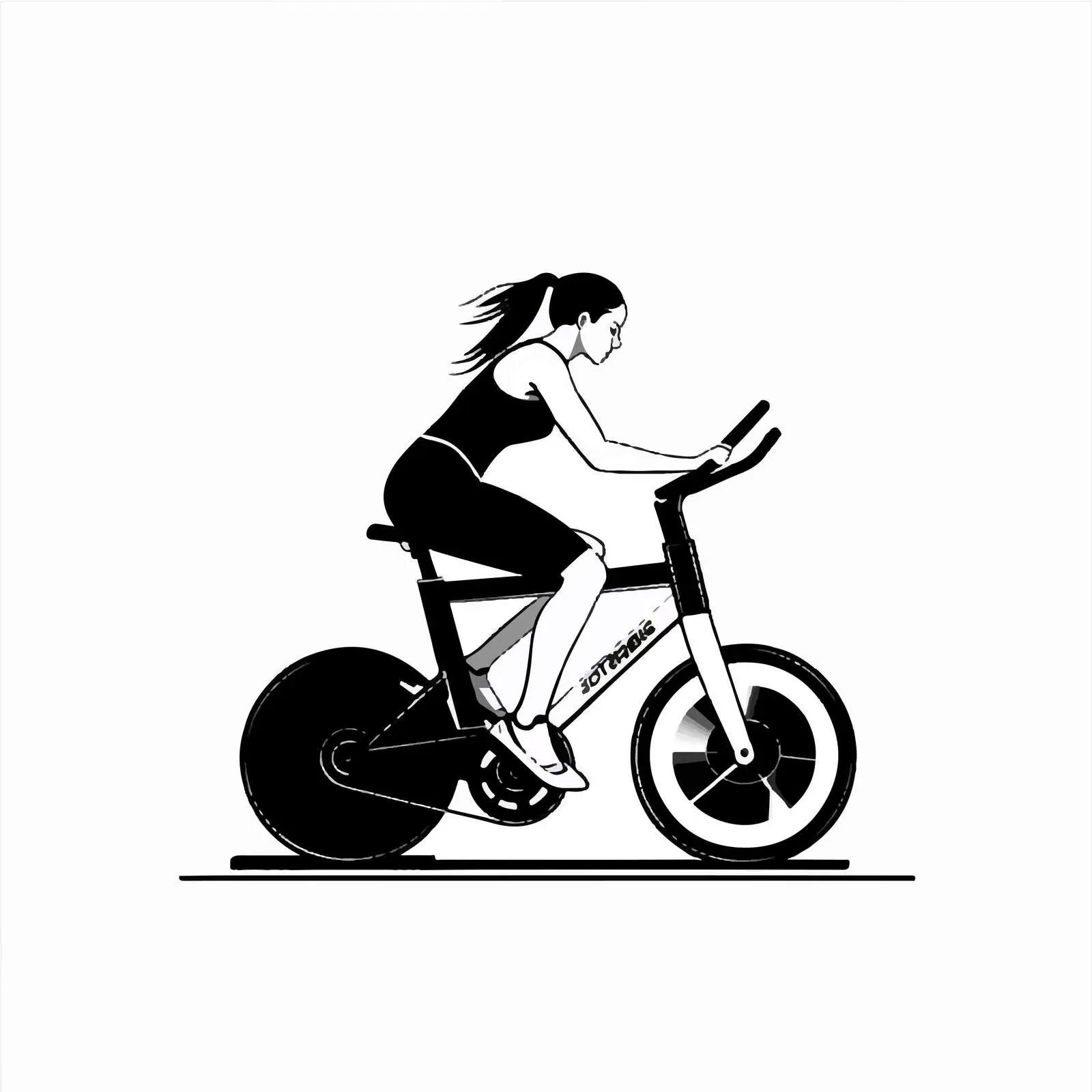 Woman on Stationary Bike Exercising — free download from Dotvec