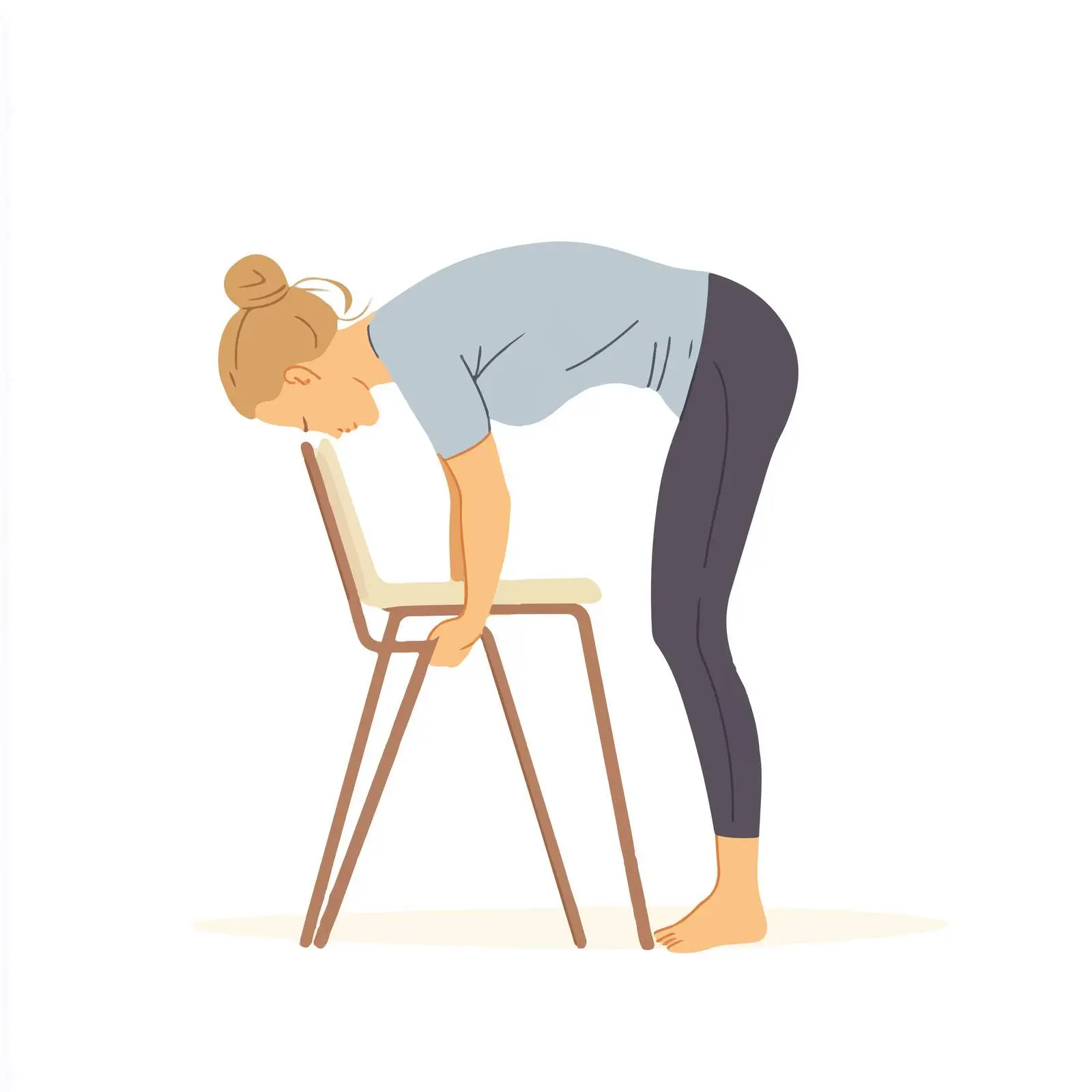Woman Practicing Chair Forward Bend Uttanasana Pose — free download from Dotvec