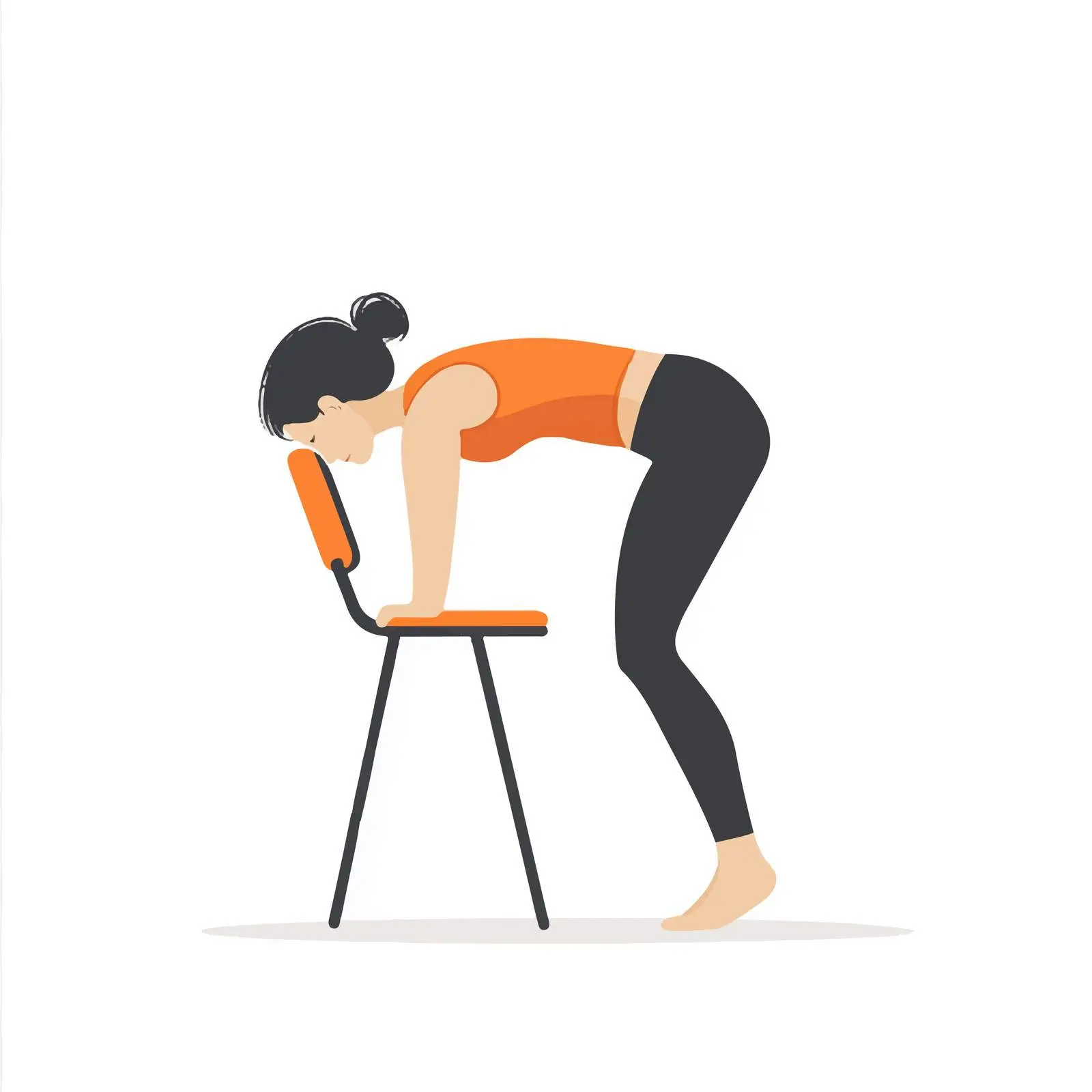 Woman Practicing Chair Forward Bend Pose — free download from Dotvec