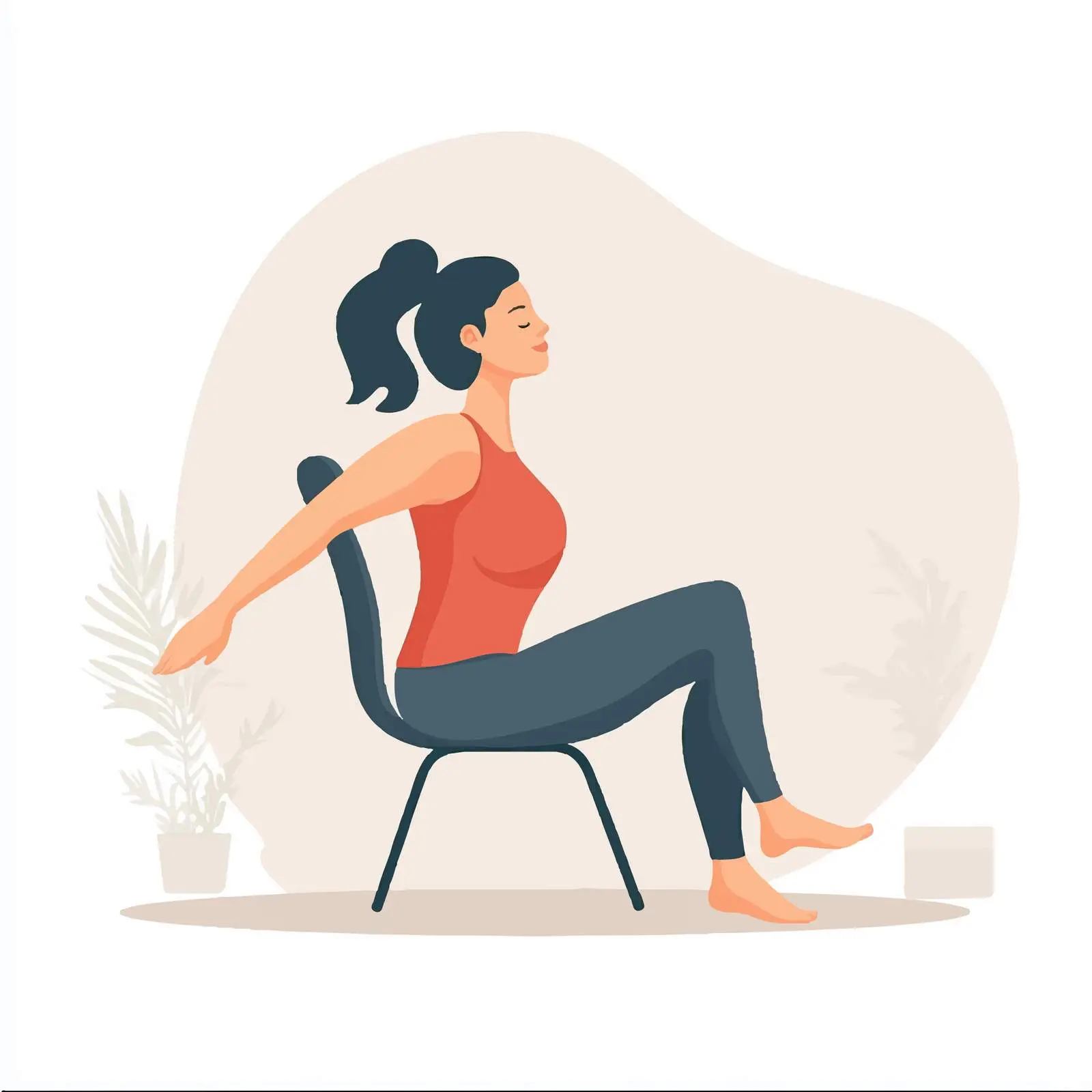 Chair Pose Pigeon Yoga Exercise Illustration – free pigeon pose image from Dotvec