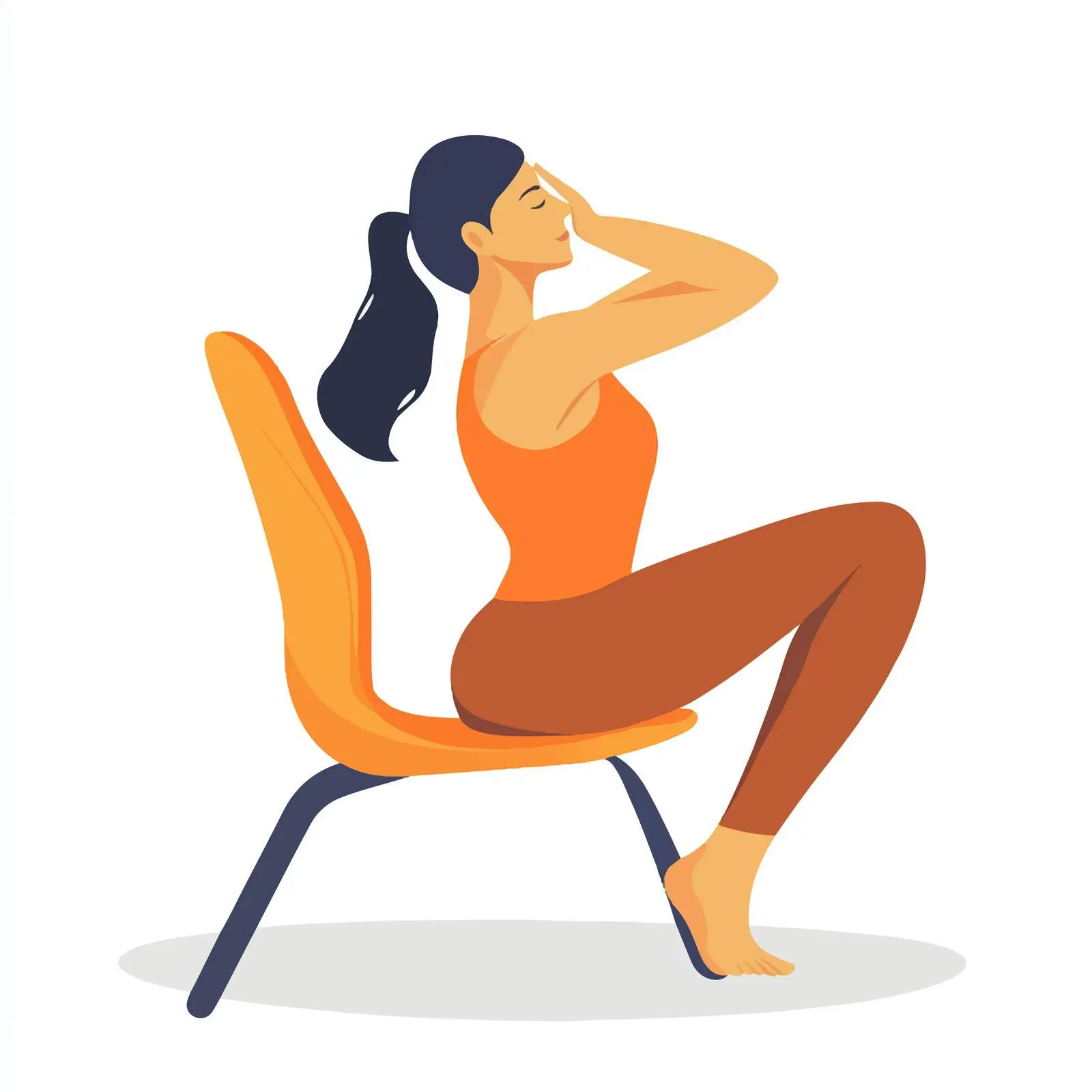 Woman Practicing Chair Pigeon Pose Exercise — free download from Dotvec