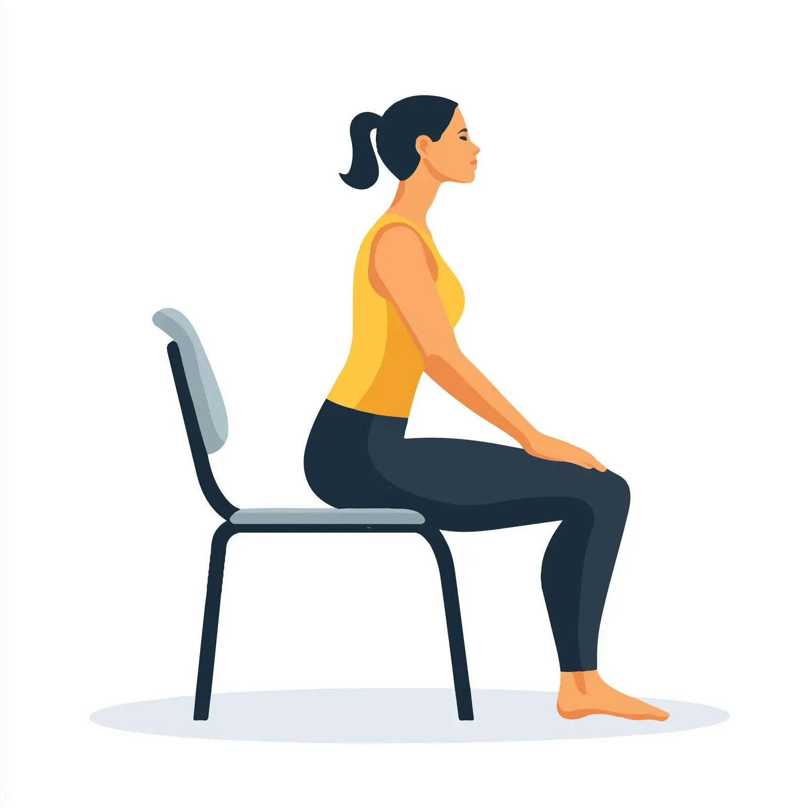 Chair Pigeon Pose Exercise by a Woman – free pigeon pose image from Dotvec