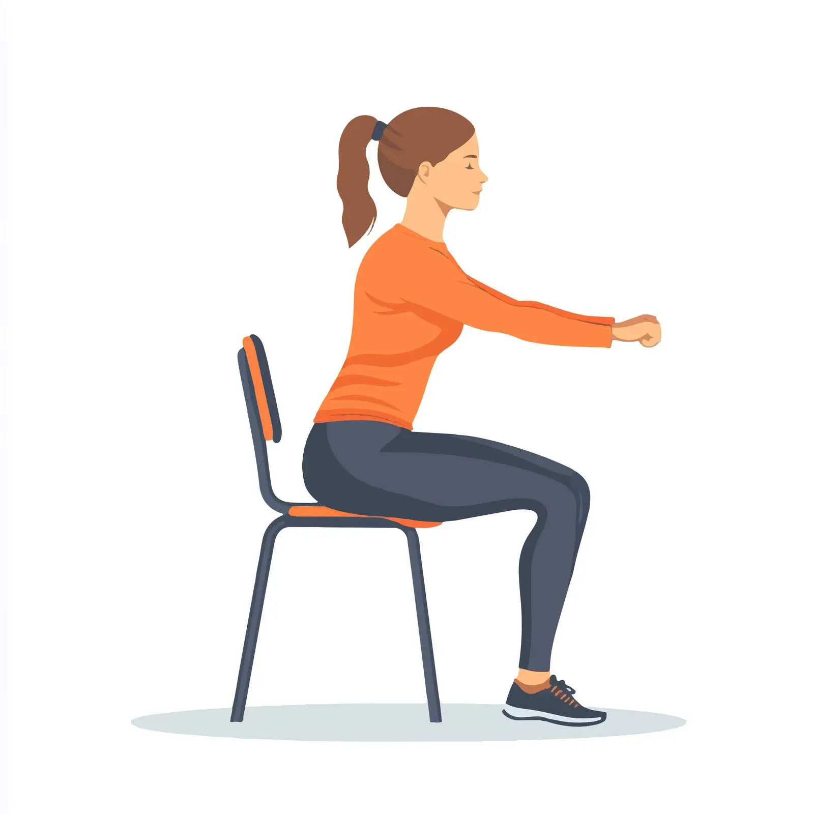 Woman Performing Chair Squat Exercise Illustration — free download from Dotvec