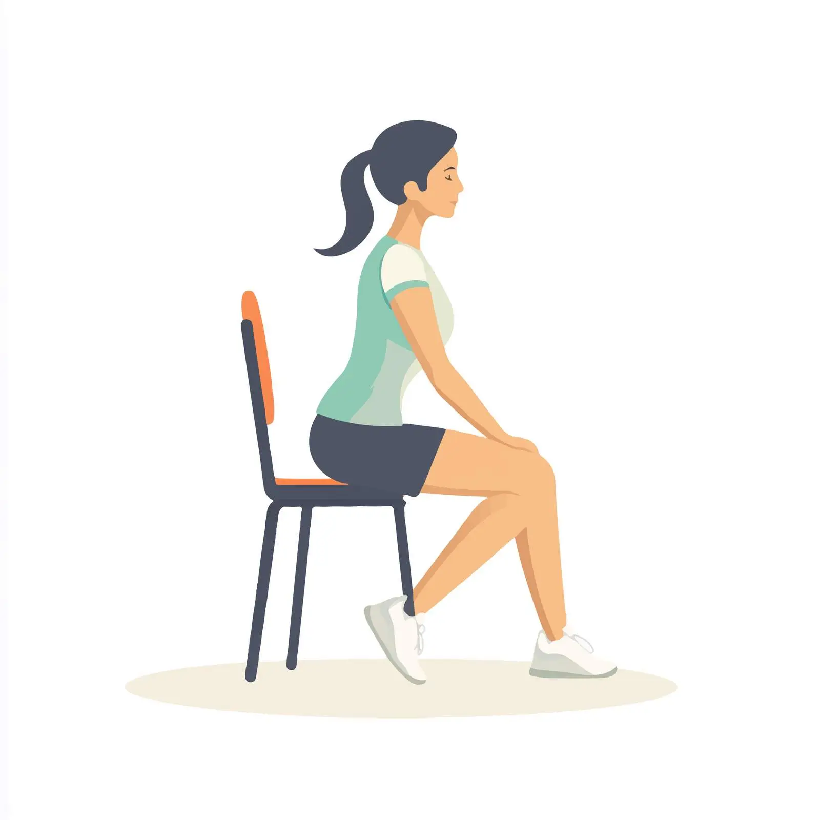 Chair Squat Exercise Vector Illustration for Fitness — free download from Dotvec