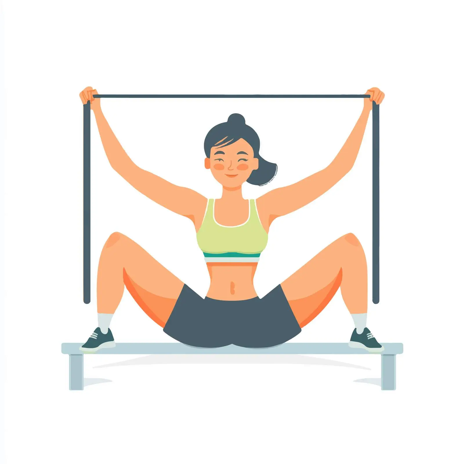 Woman Performing Chest Fly Exercise Vector Illustration — free download from Dotvec