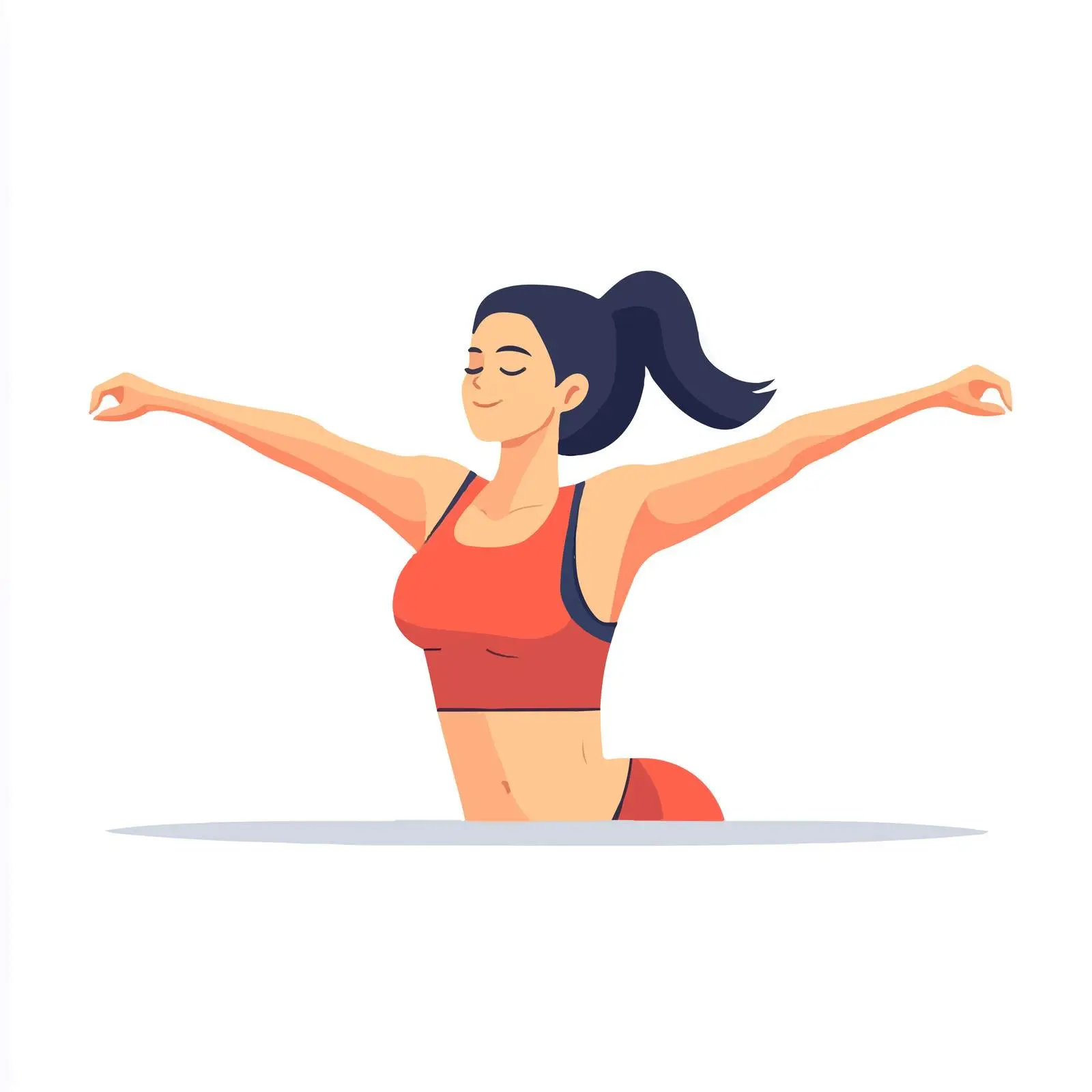 Woman Performing Chest Fly Exercise Illustration — free download from Dotvec
