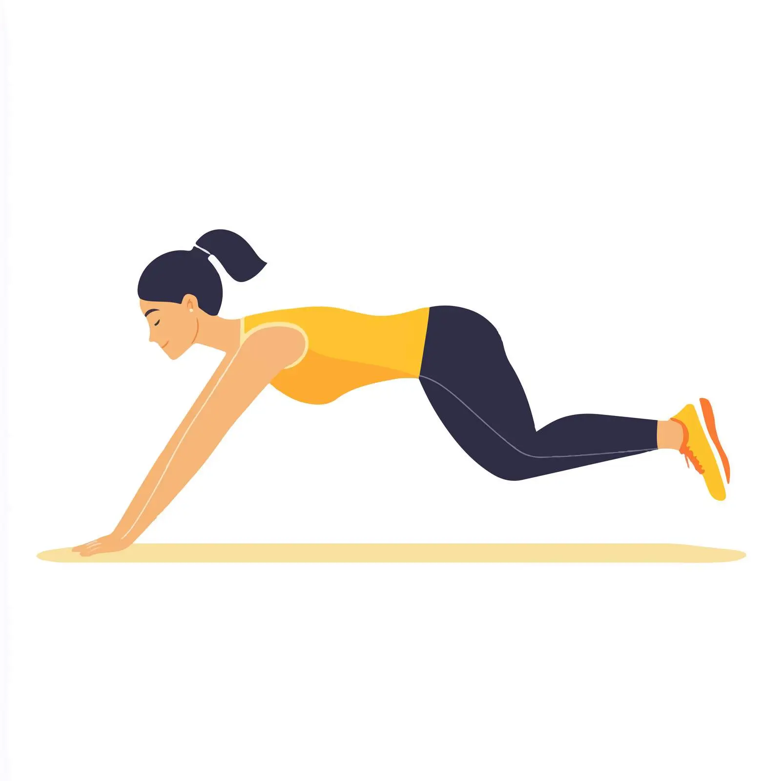 Woman Performing Donkey Kicks Exercise Illustration — free download from Dotvec