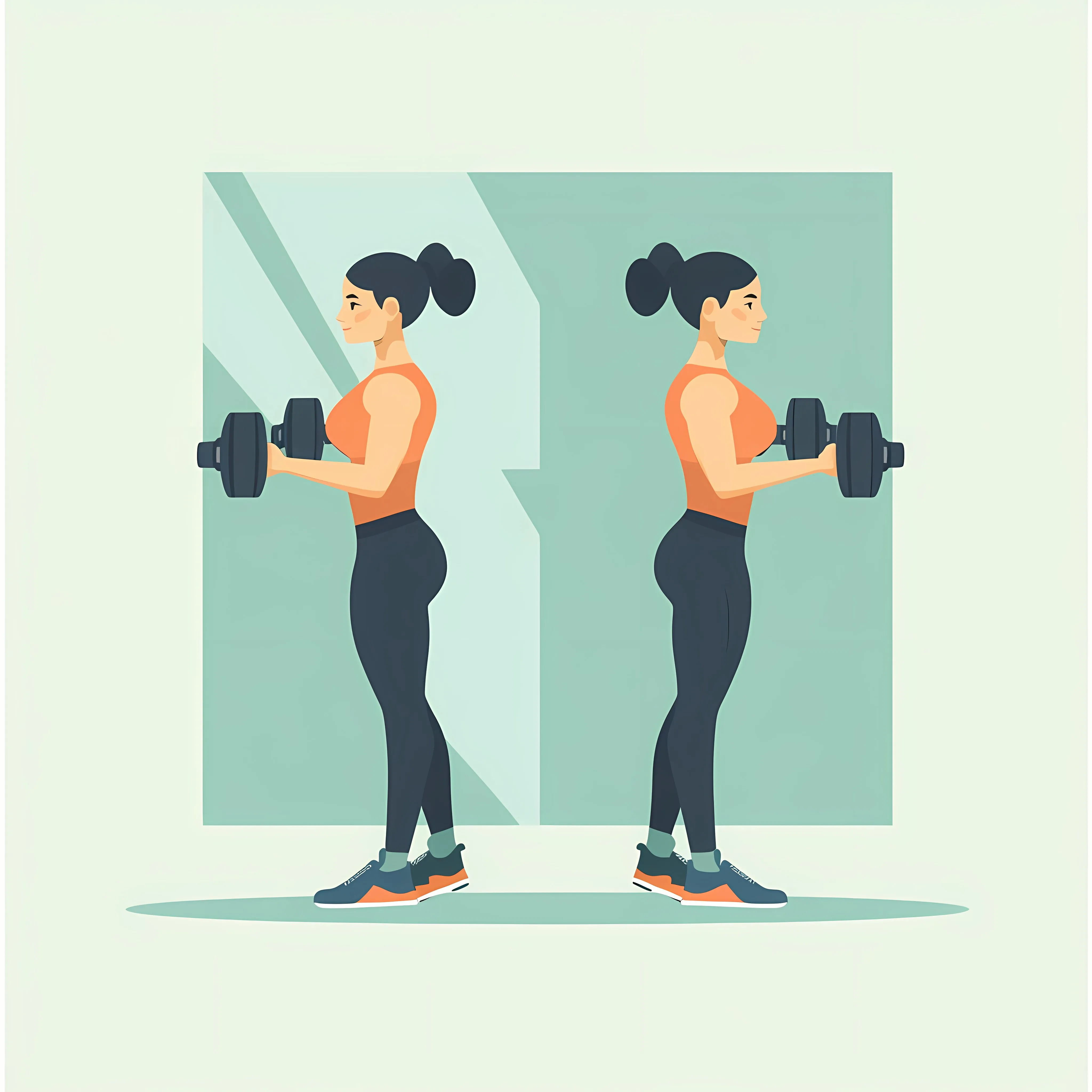 Woman Performing Dumbbell Bicep Curls Illustration – free curls image from Dotvec