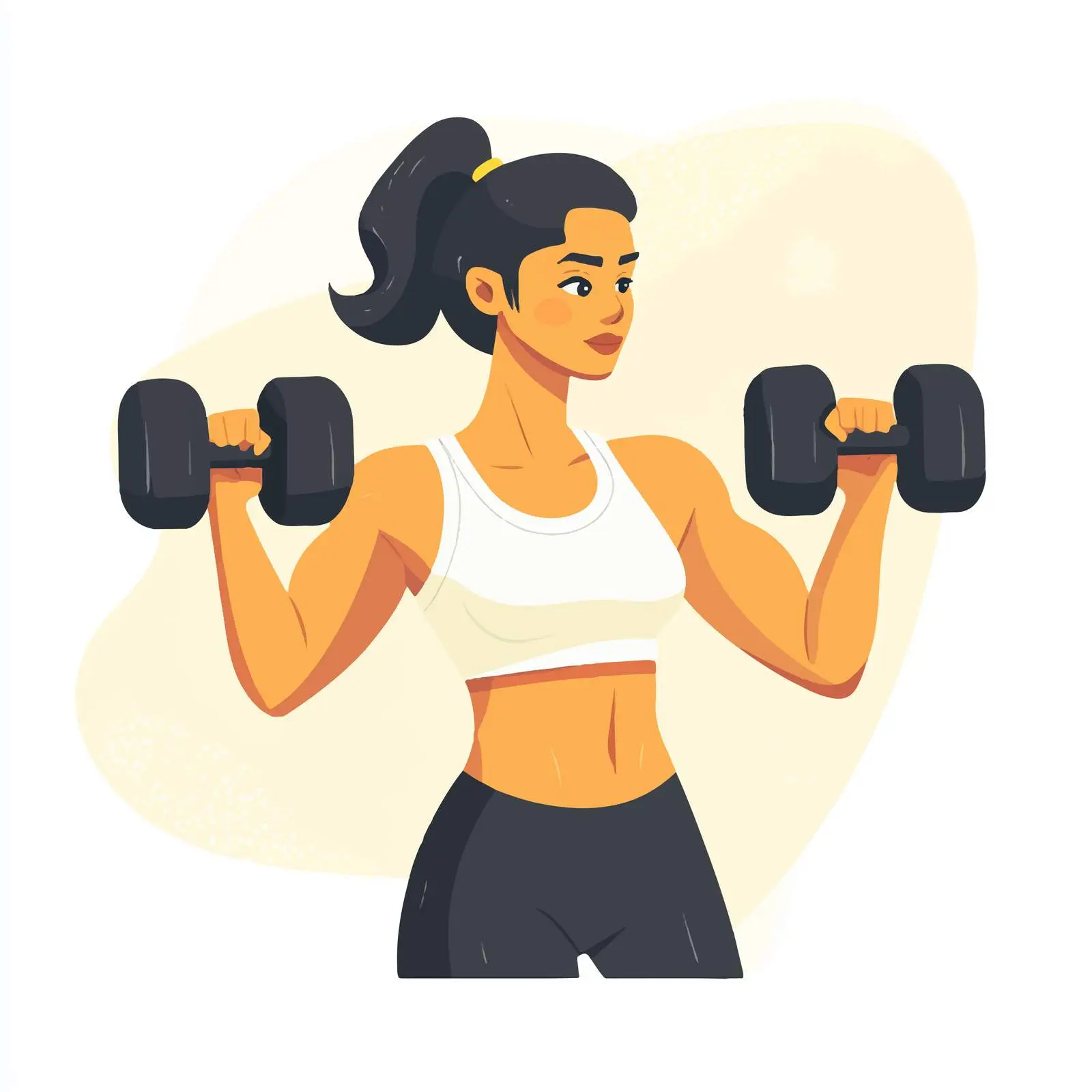 Woman Doing Dumbbell Bicep Curls Vector Illustration — free download from Dotvec