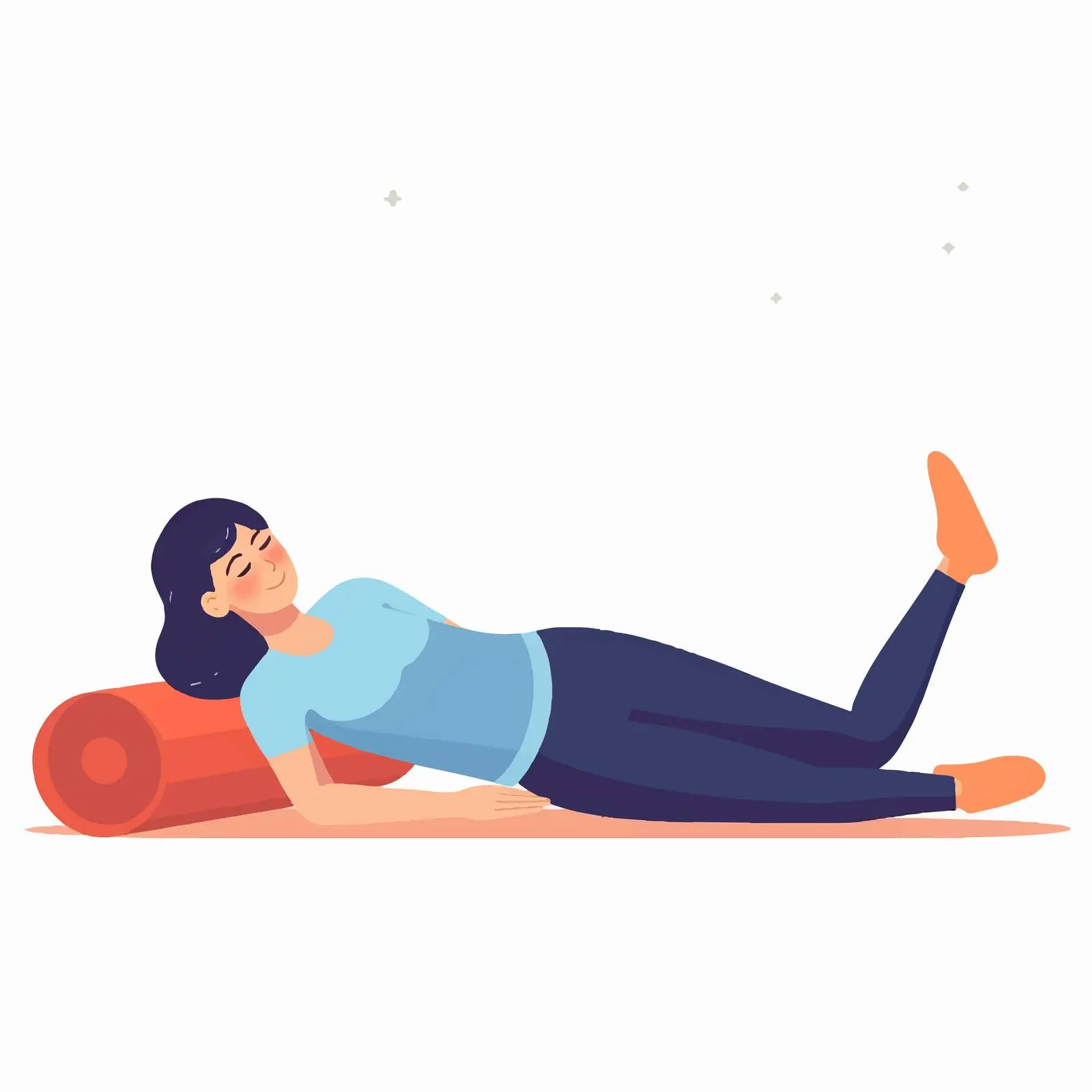Woman Exercising with Foam Roller on Mat — free download from Dotvec