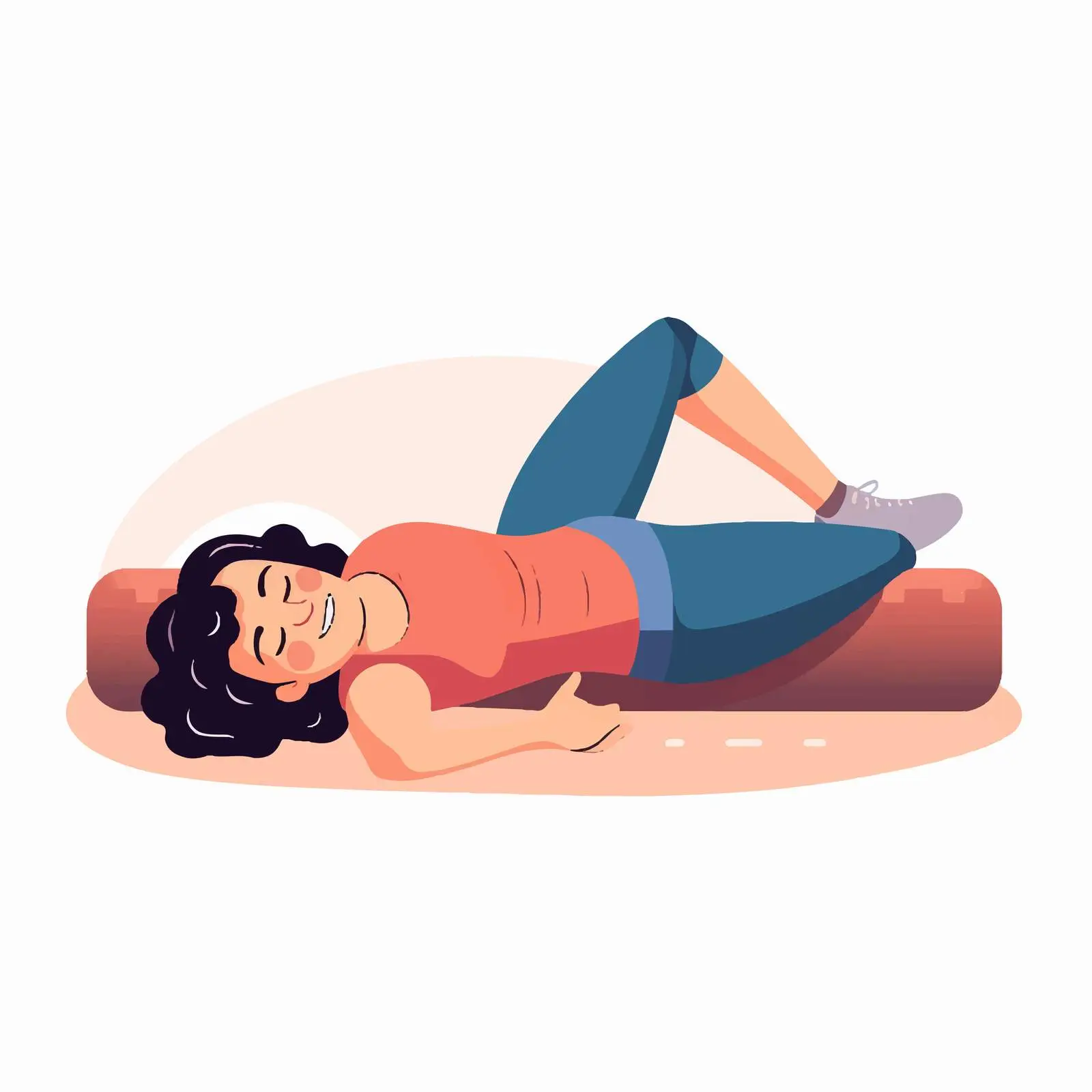 Woman Using Foam Roller for Stretching Exercises — free download from Dotvec