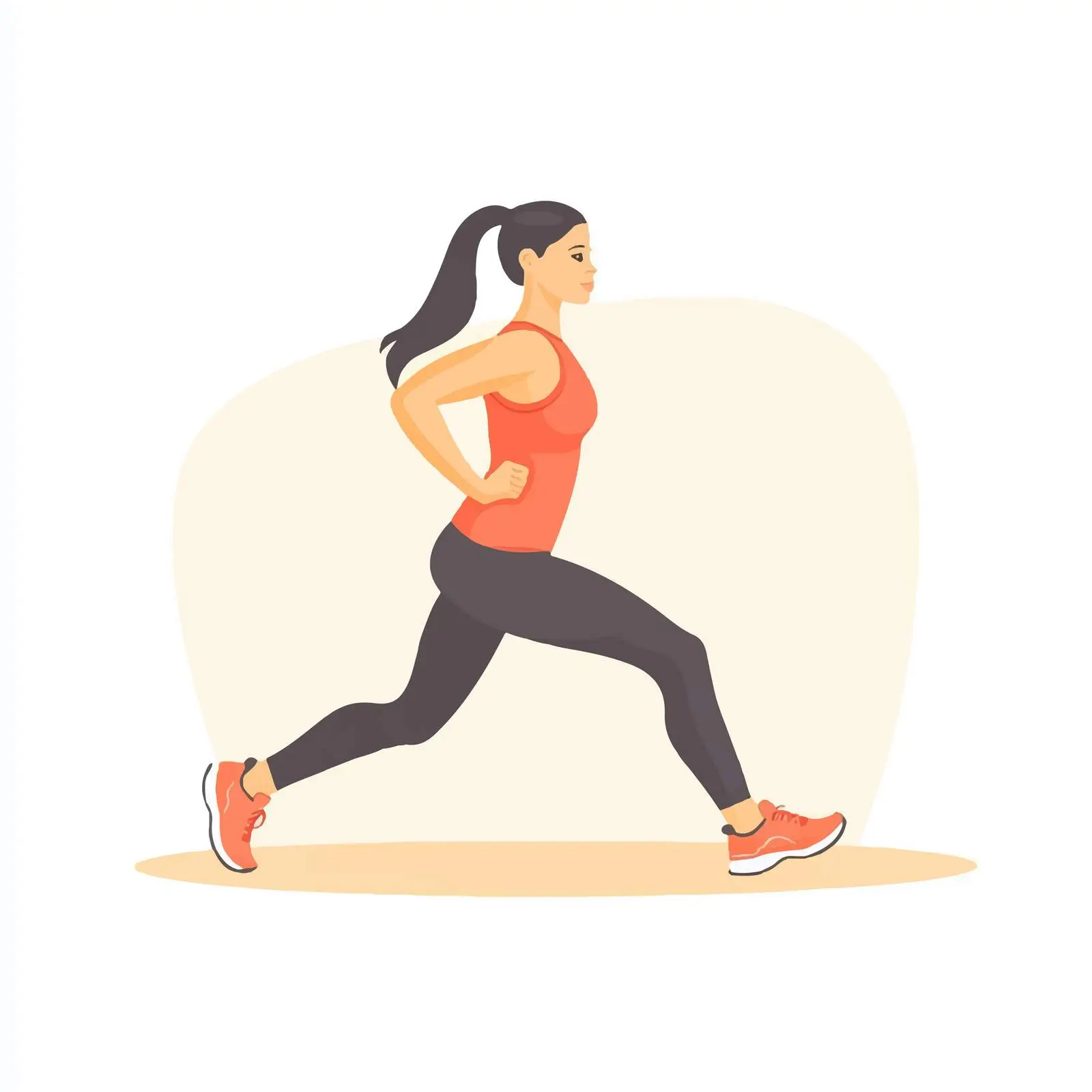 Woman Performing Lunges Exercise in Vector Illustration — free download from Dotvec