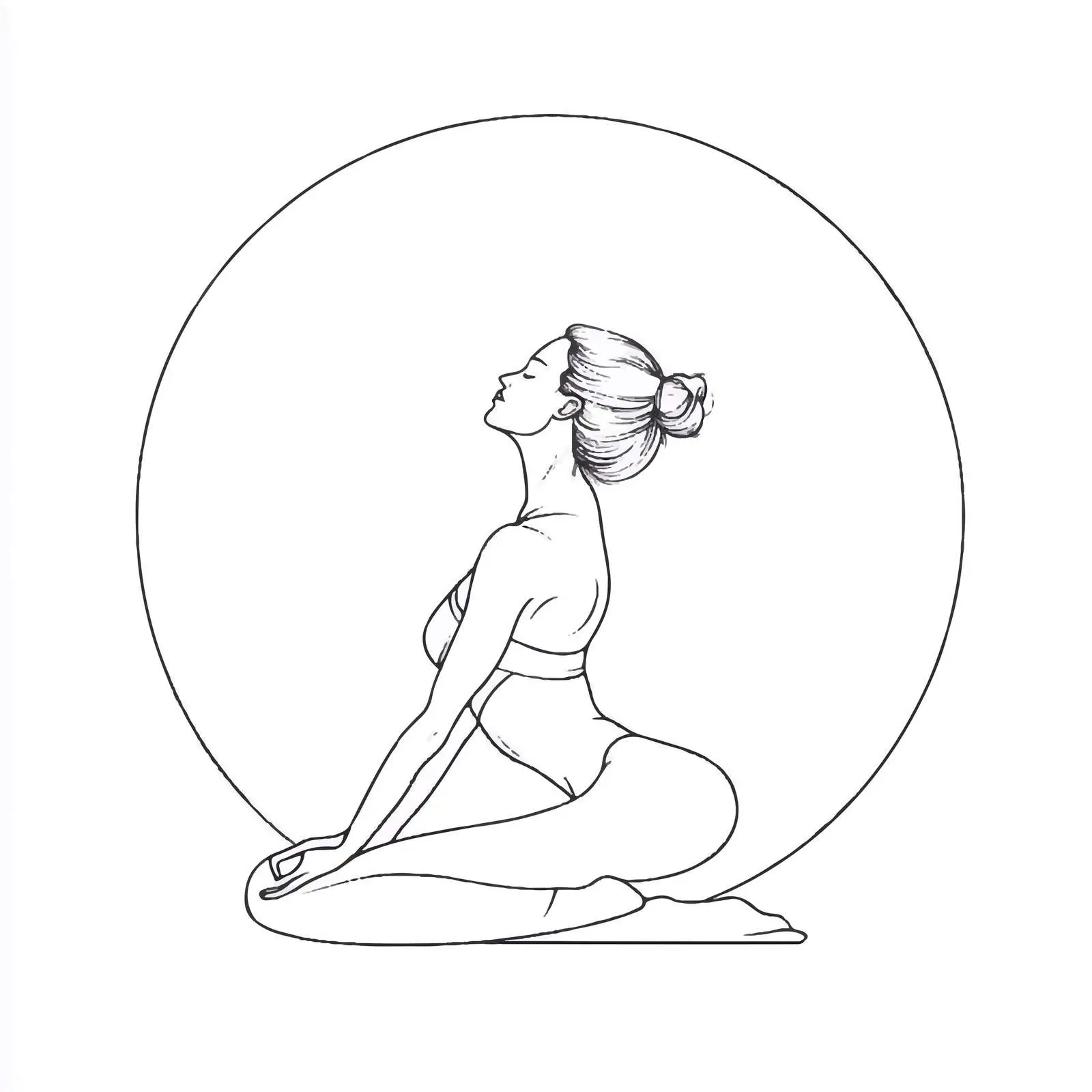 Woman Practicing Ardha Matsyendrasana Yoga Pose — free download from Dotvec