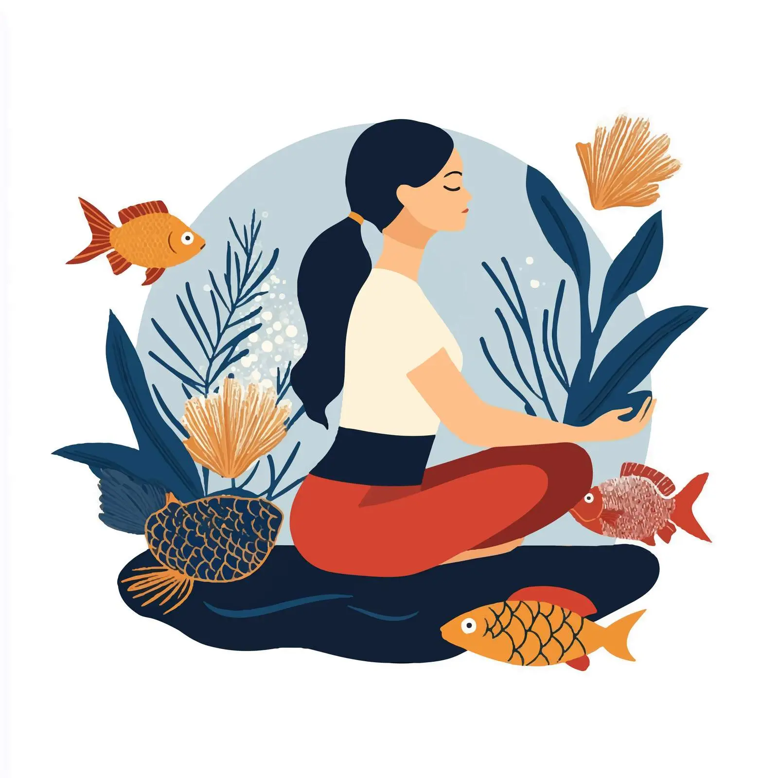 Woman Practicing Half Lord of the Fishes Pose — free download from Dotvec