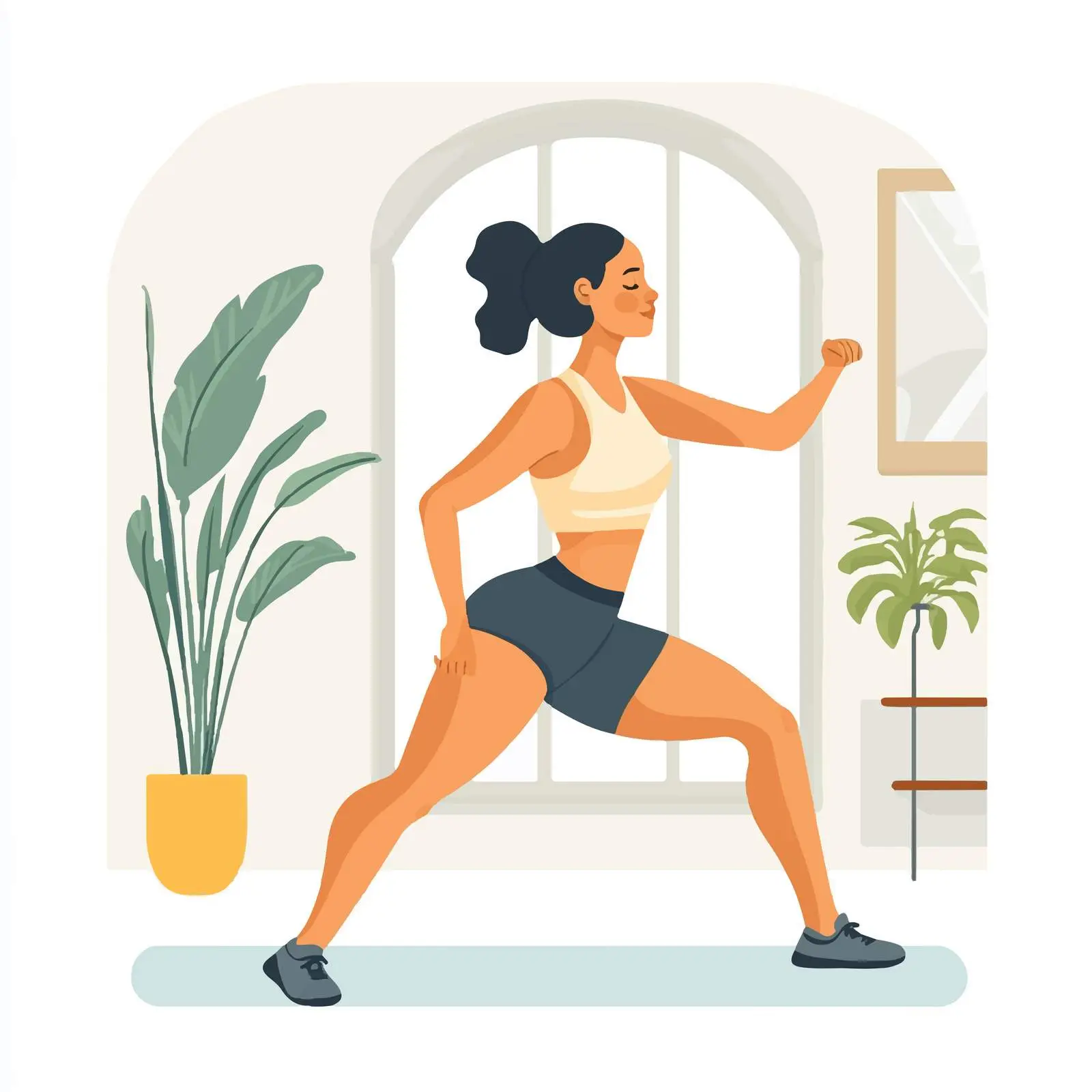 Hip Flexor Stretch Illustration for Fitness — free download from Dotvec