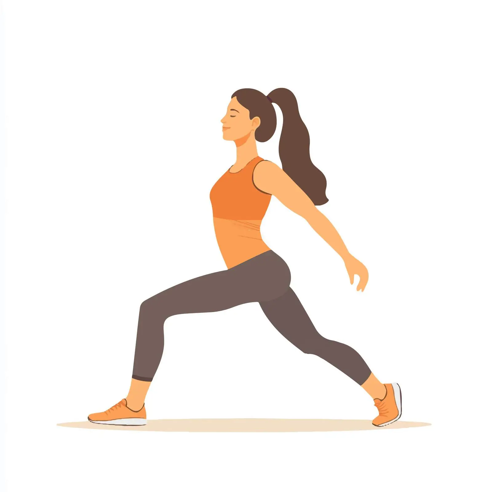 Woman Performing Hip Flexor Stretch Exercise Vector — free download from Dotvec