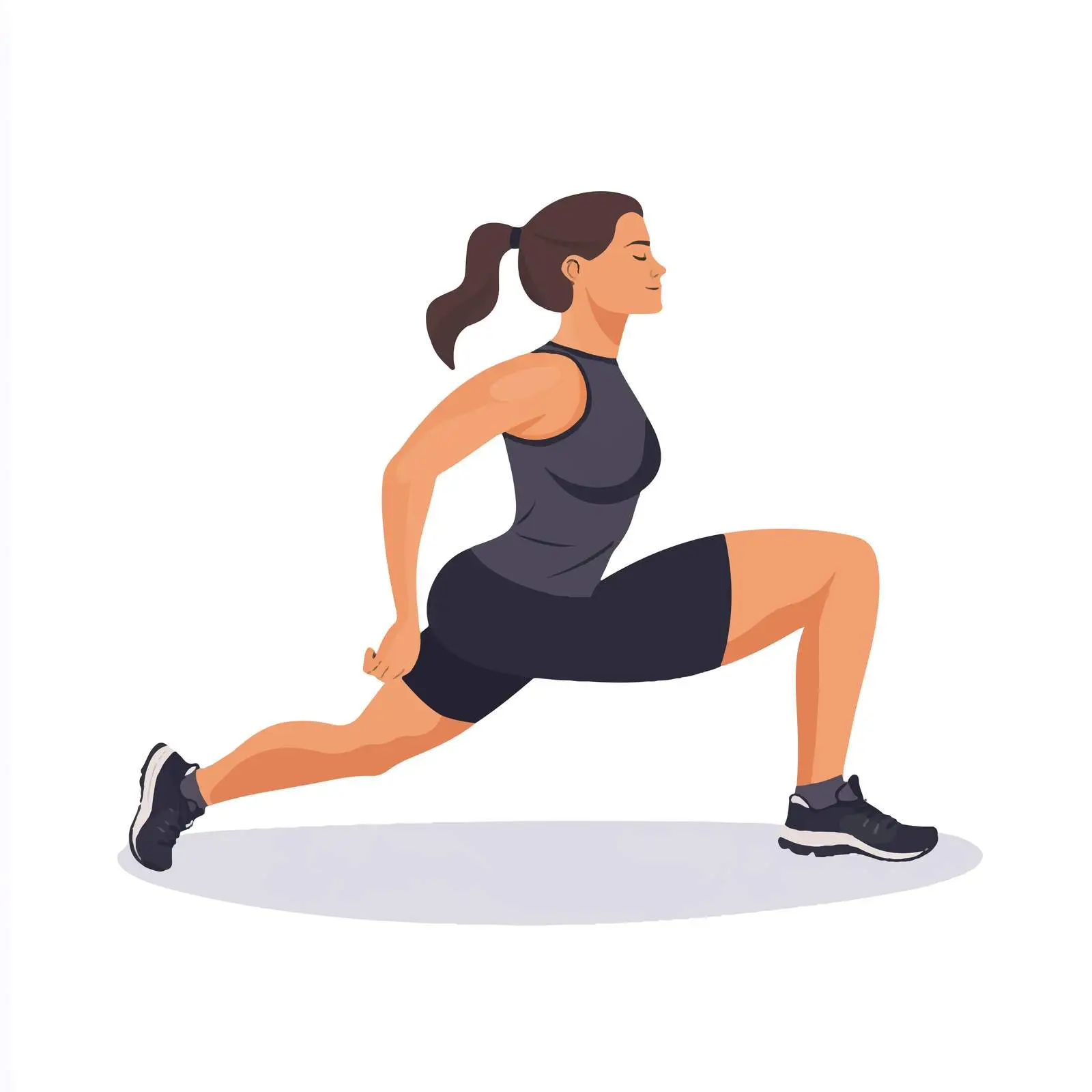 Kneeling Hip Flexor Stretch Vector Illustration — free download from Dotvec