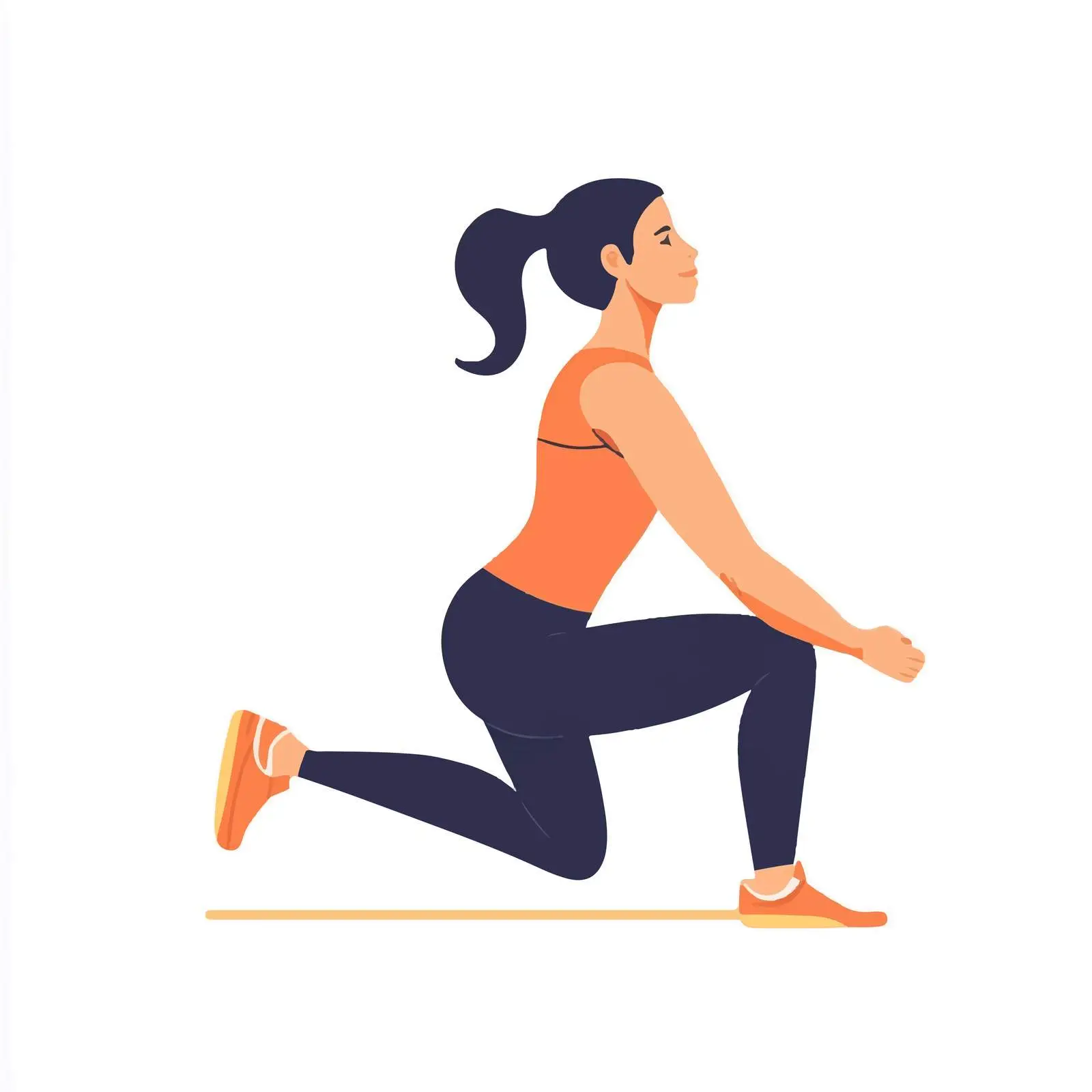 Kneeling Hip Flexor Stretch Vector Illustration — free download from Dotvec