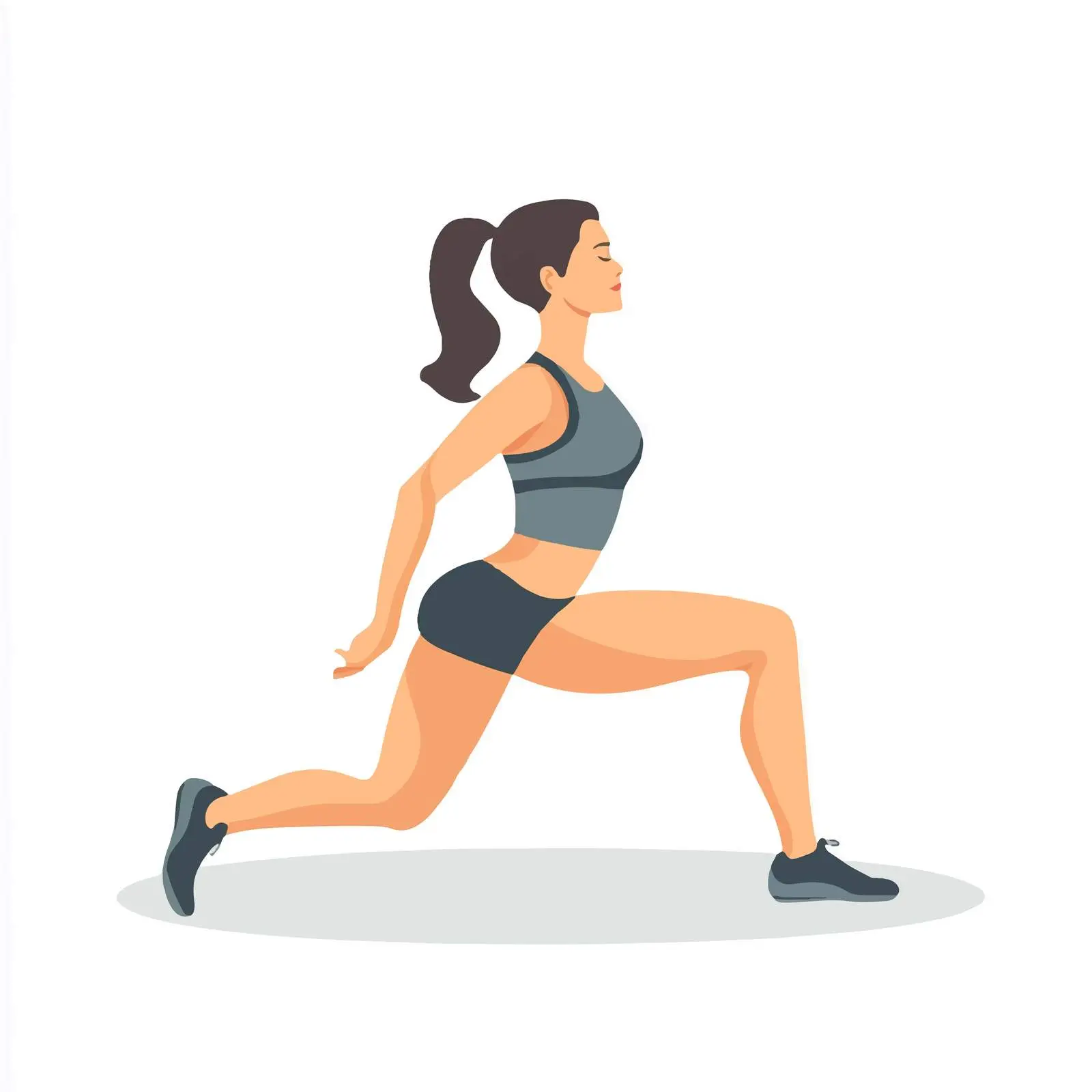 Kneeling Hip Flexor Stretch Vector Illustration — free download from Dotvec