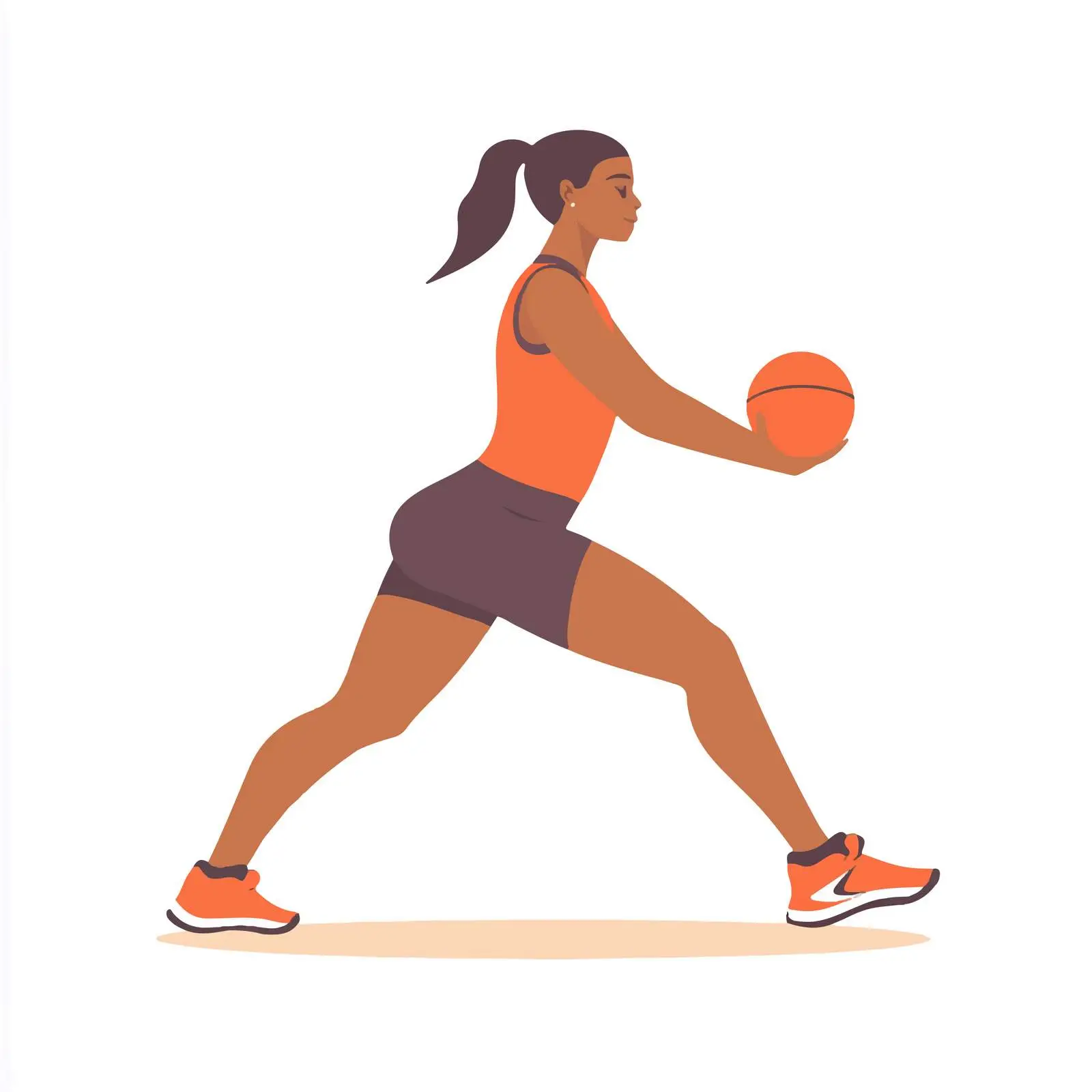 Woman Performing Medicine Ball Pistol Squat Vector — free download from Dotvec