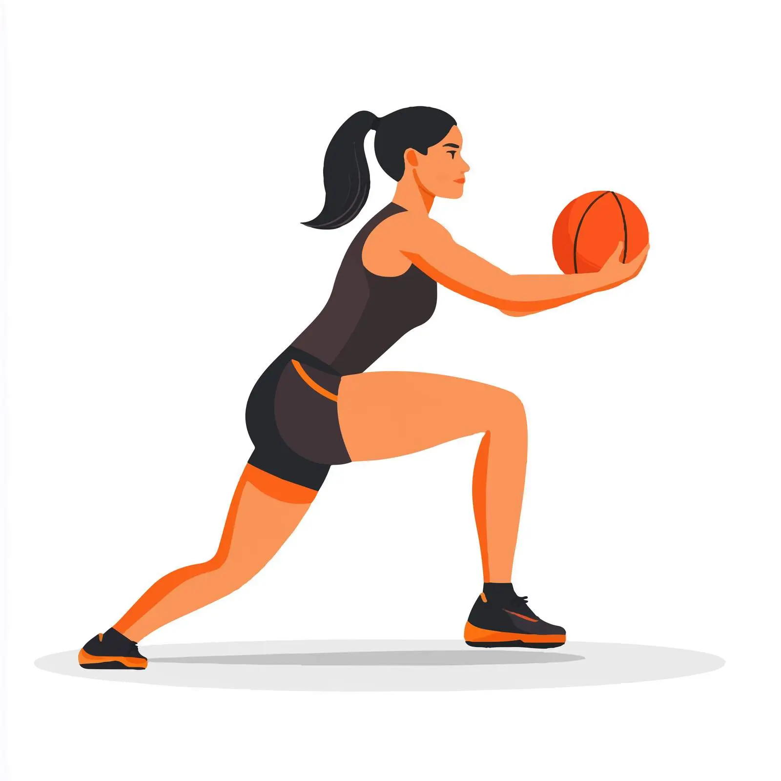 Woman Performing Medicine Ball Pistol Squat Vector — free download from Dotvec