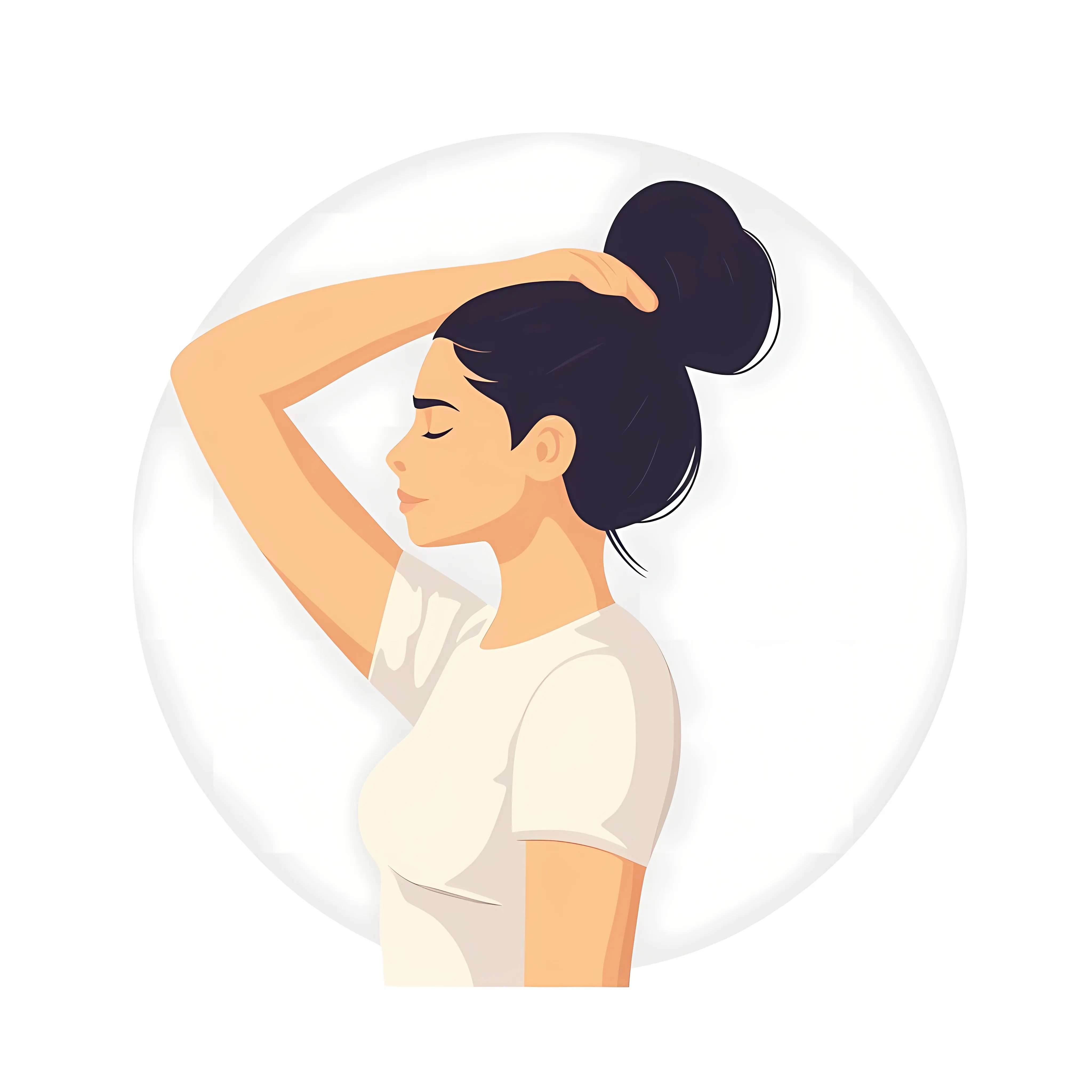 Woman Performing Neck Stretch Exercise Illustration — free download from Dotvec