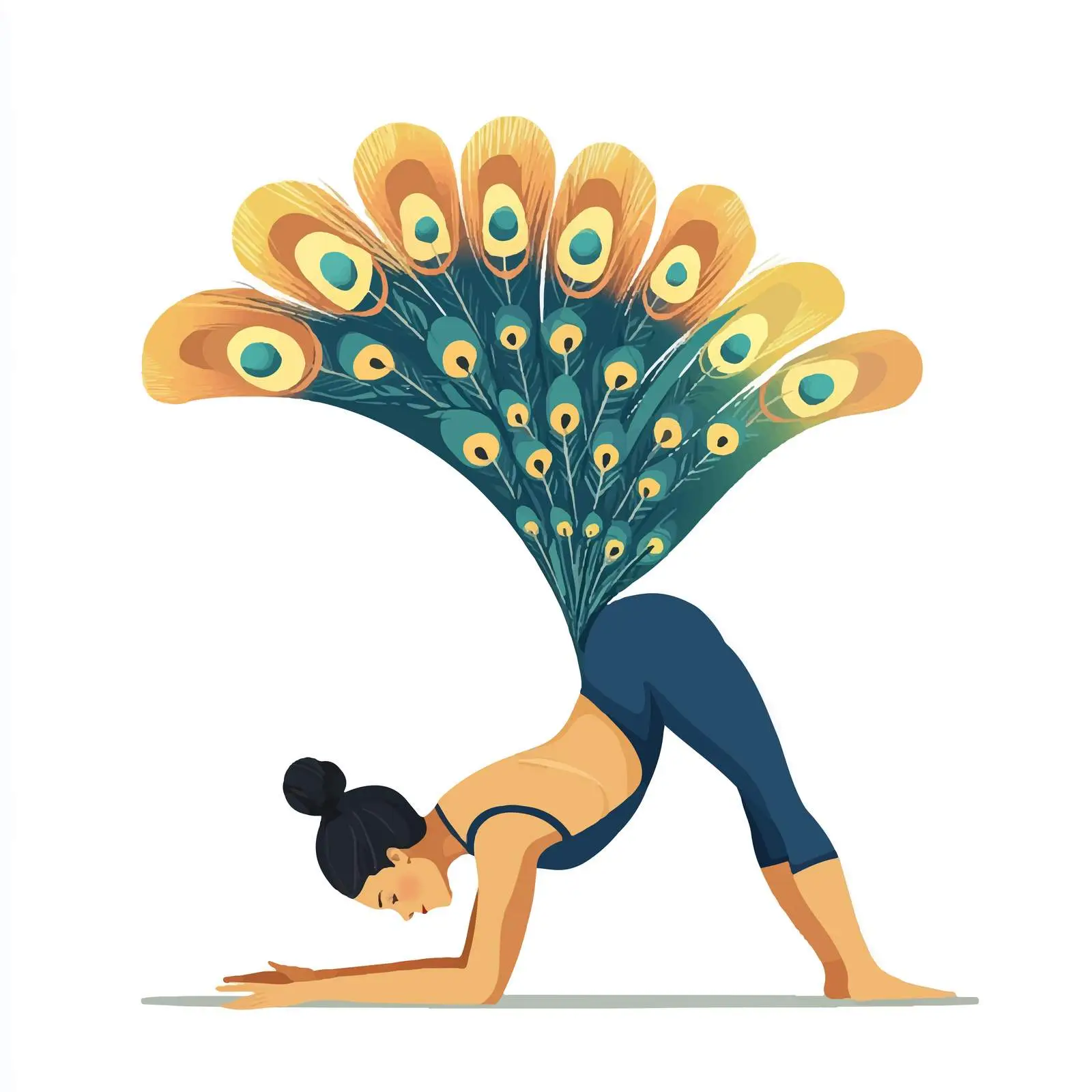 Woman Practicing Peacock Pose Yoga — free download from Dotvec