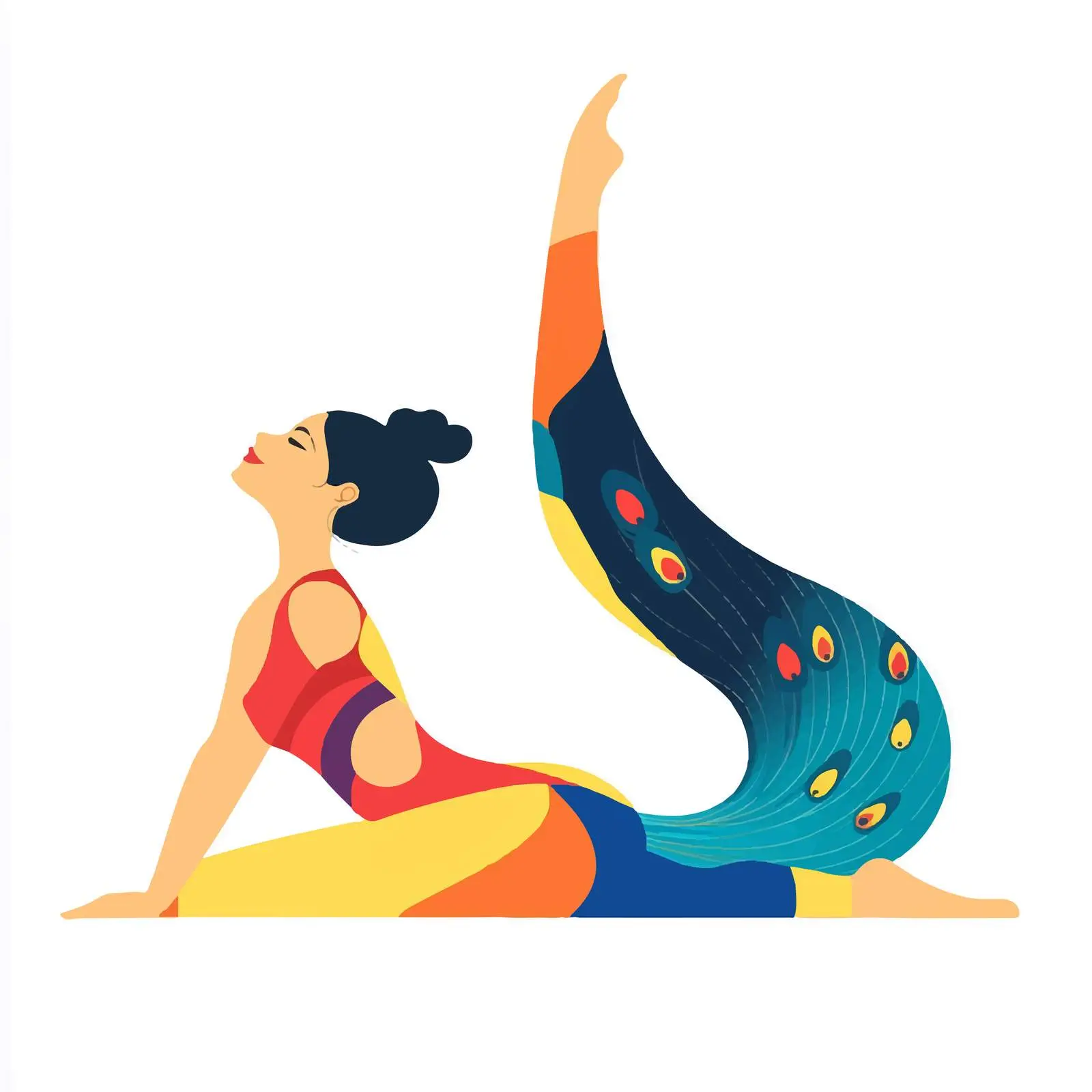 Woman Practicing Peacock Pose Yoga — free download from Dotvec